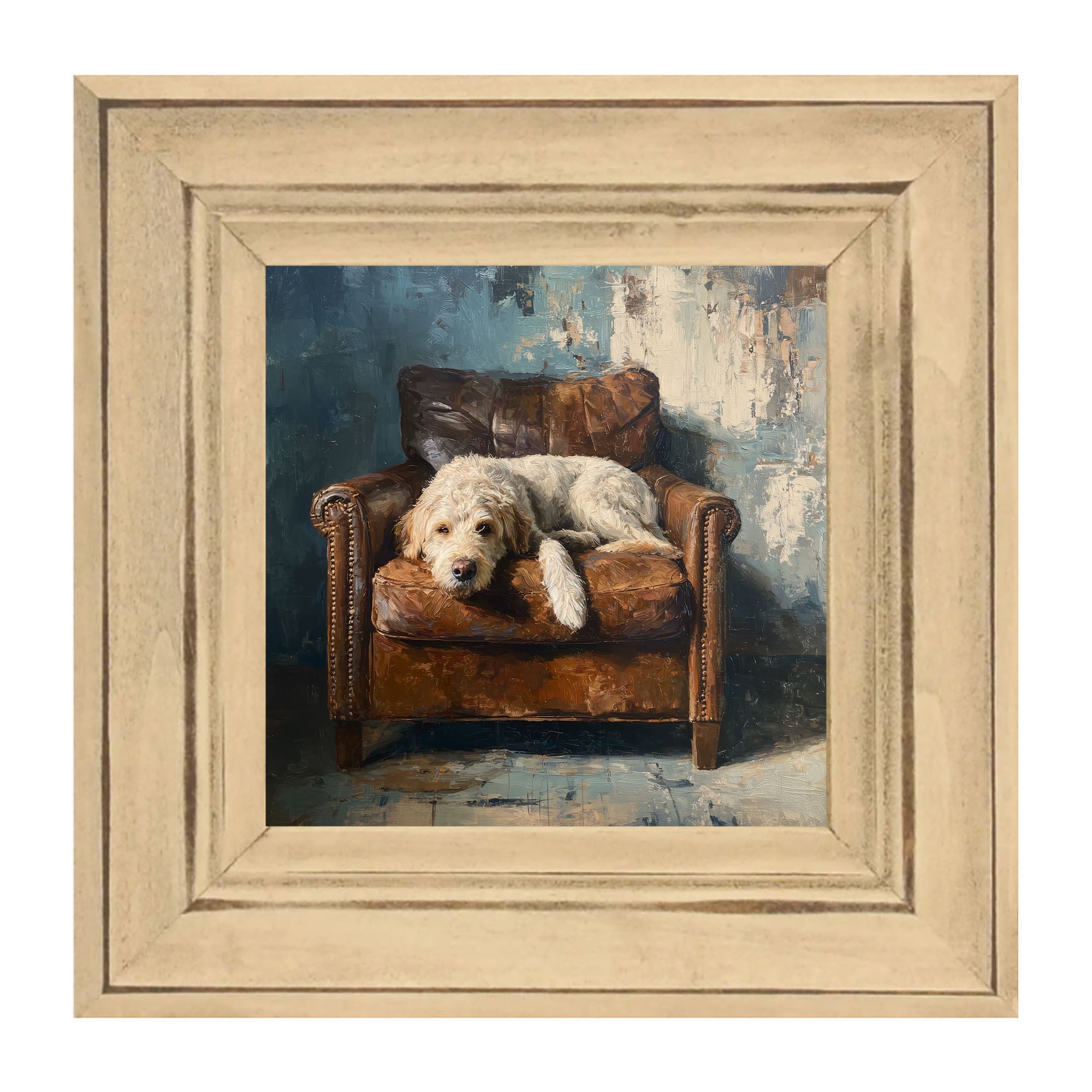 Armchair with Resting Labradoodle