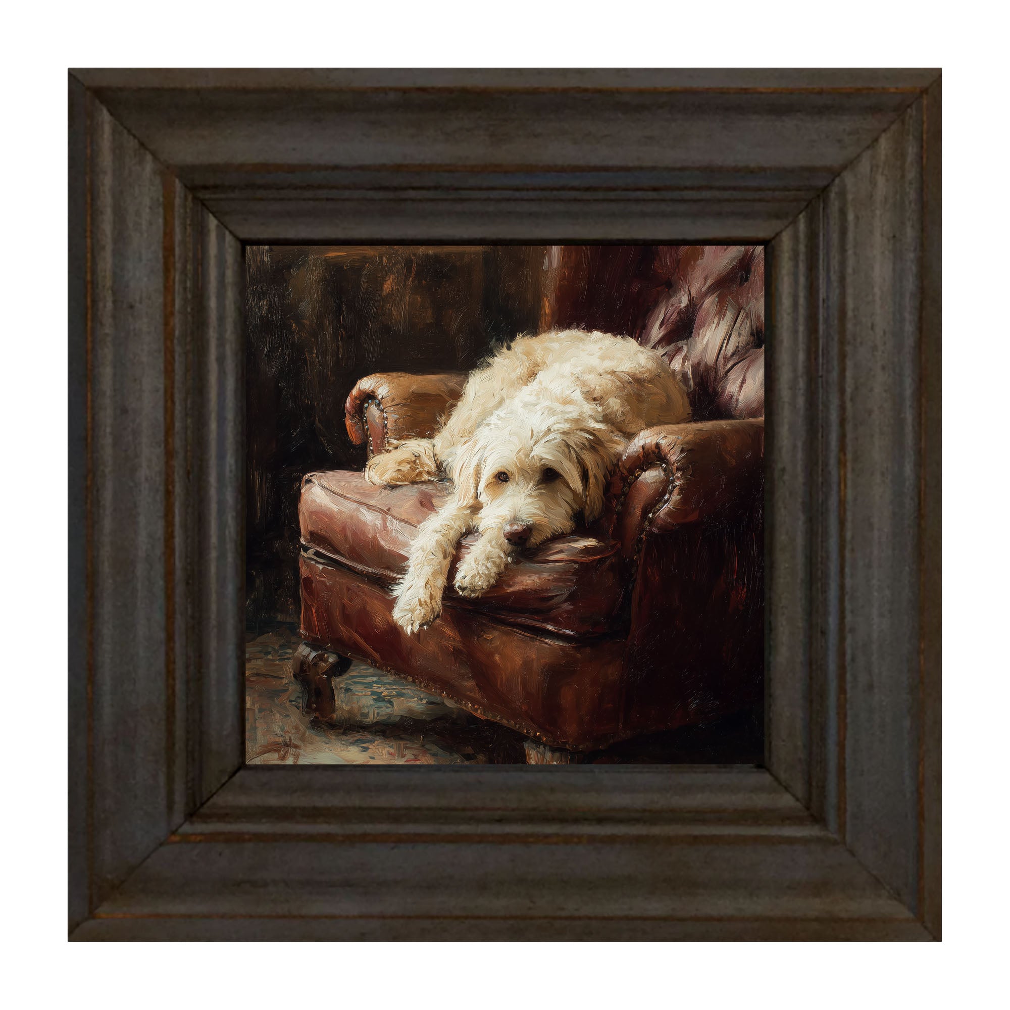 Armchair with Labradoodle