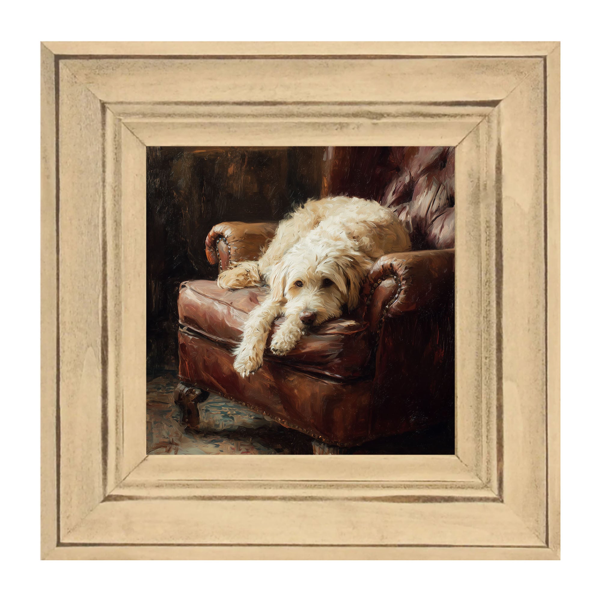 Armchair with Labradoodle