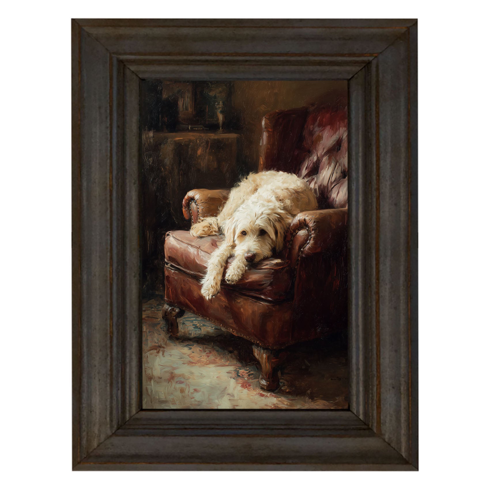 Armchair with Labradoodle