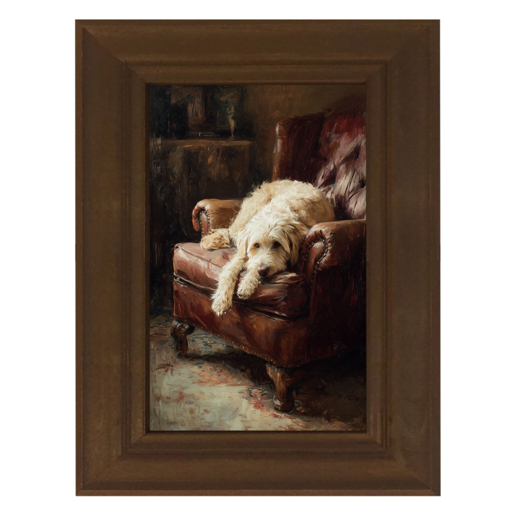 Armchair with Labradoodle