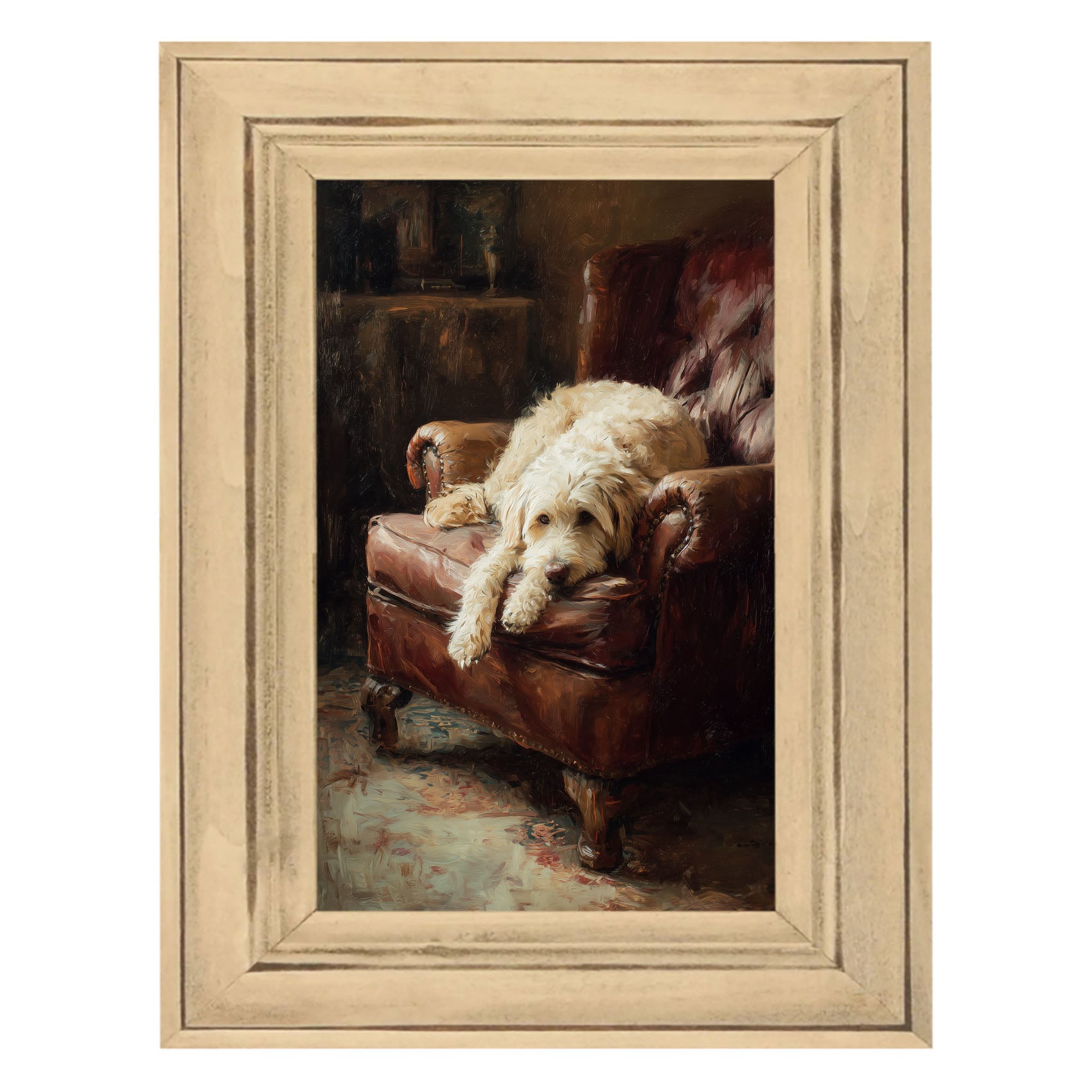 Armchair with Labradoodle