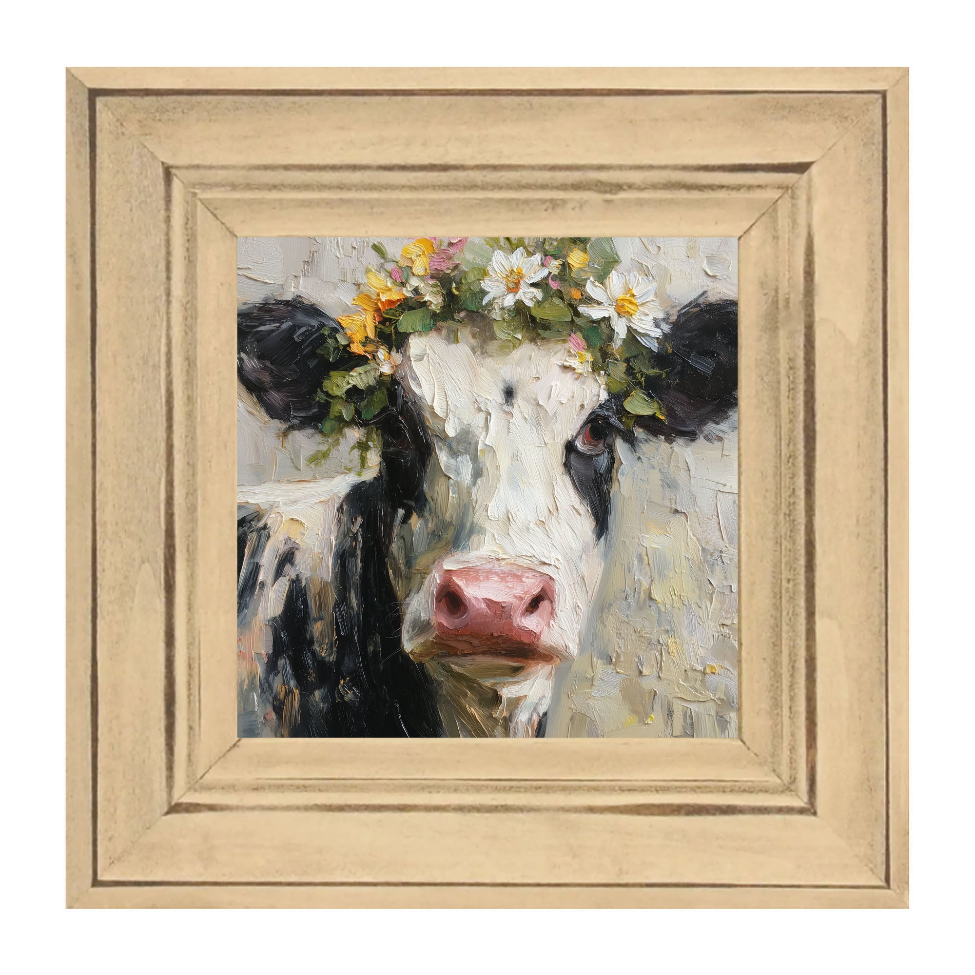 Spring Season Cow with Floral Crown