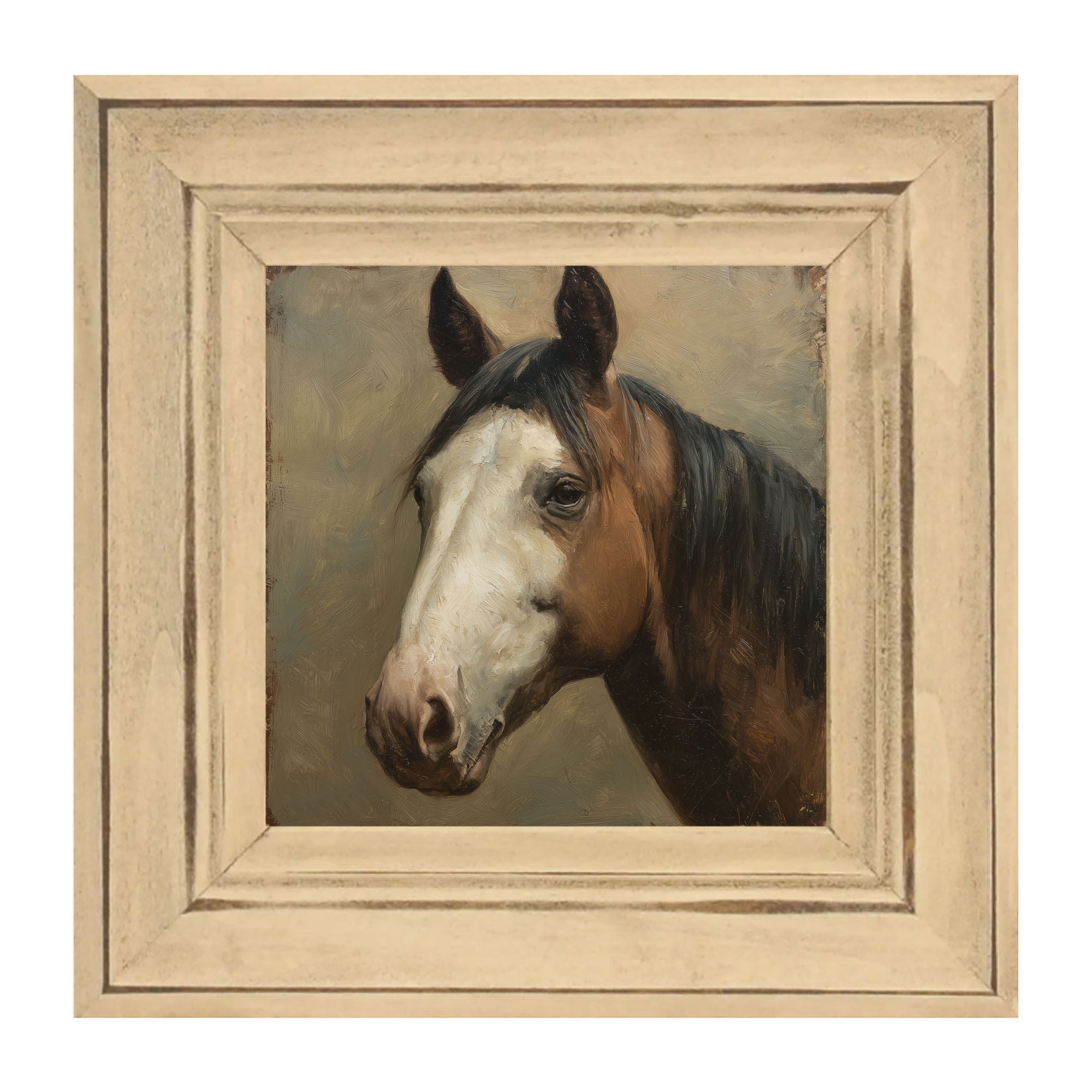 Portrait of a Brown and White Horse