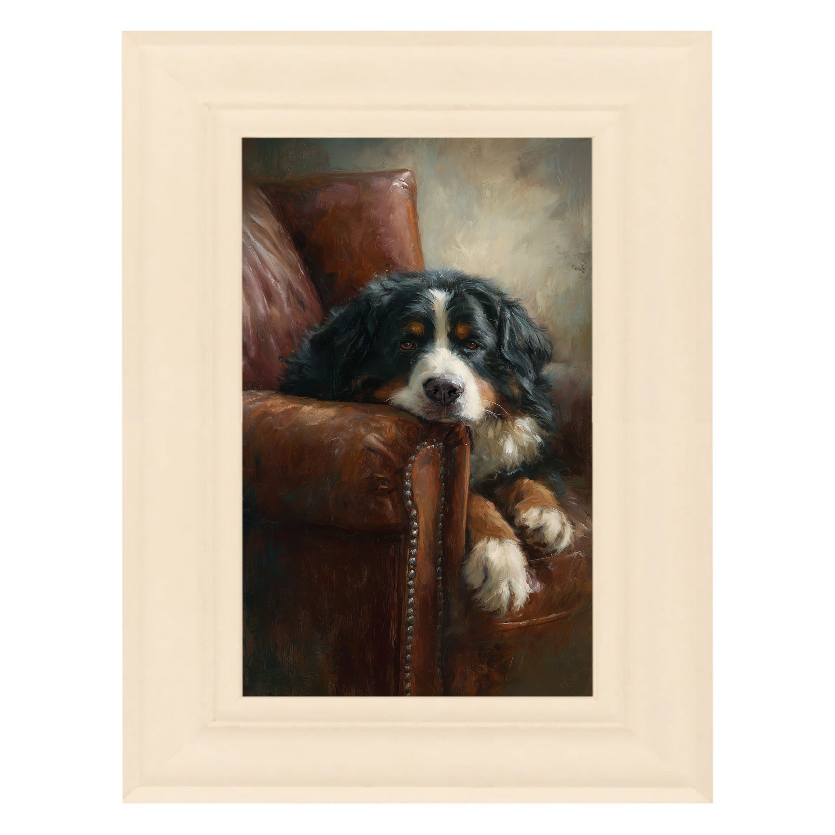 Armchair with Bernese Mountain Dog
