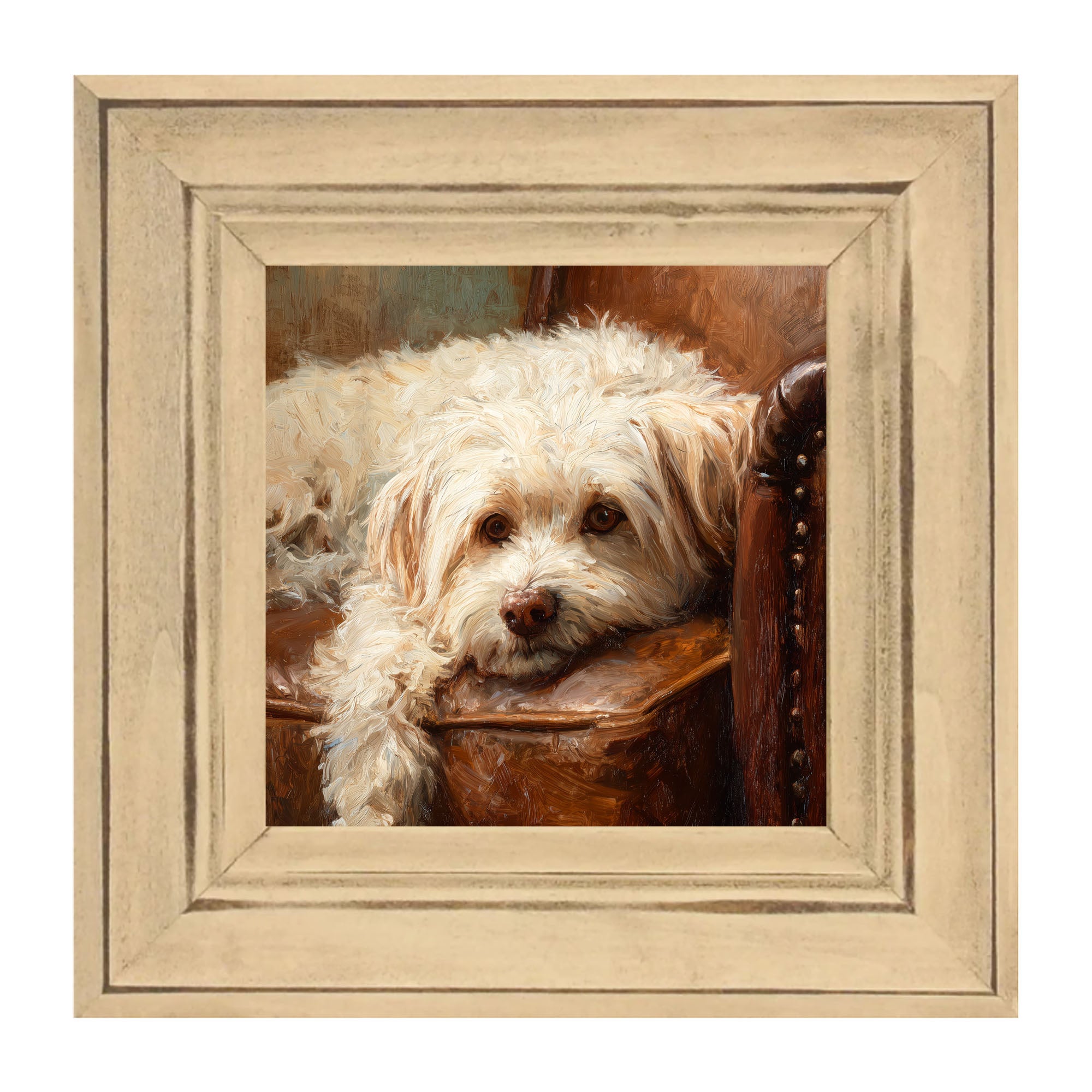 Armchair with Havanese Dog