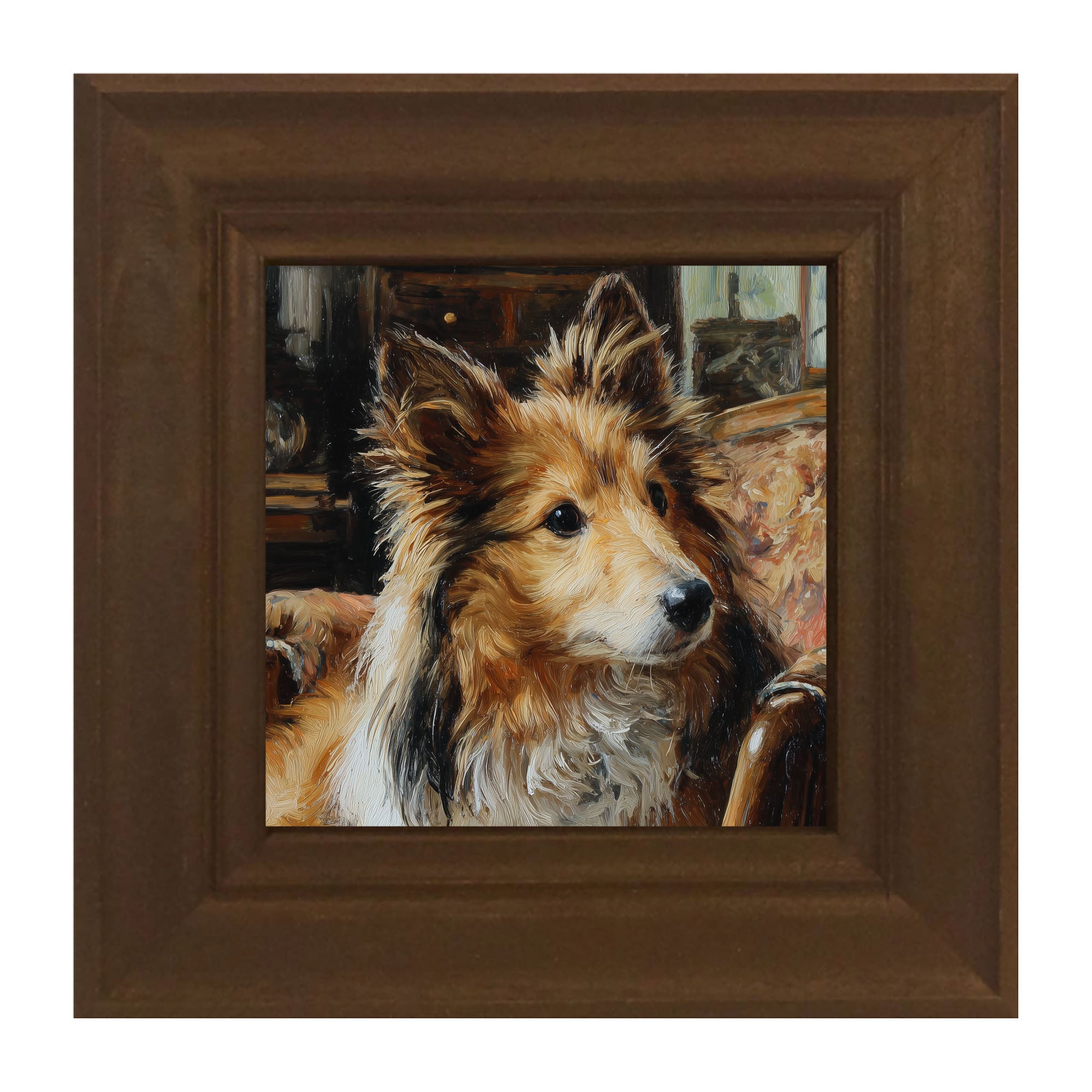 Armchair with Shetland Sheepdog