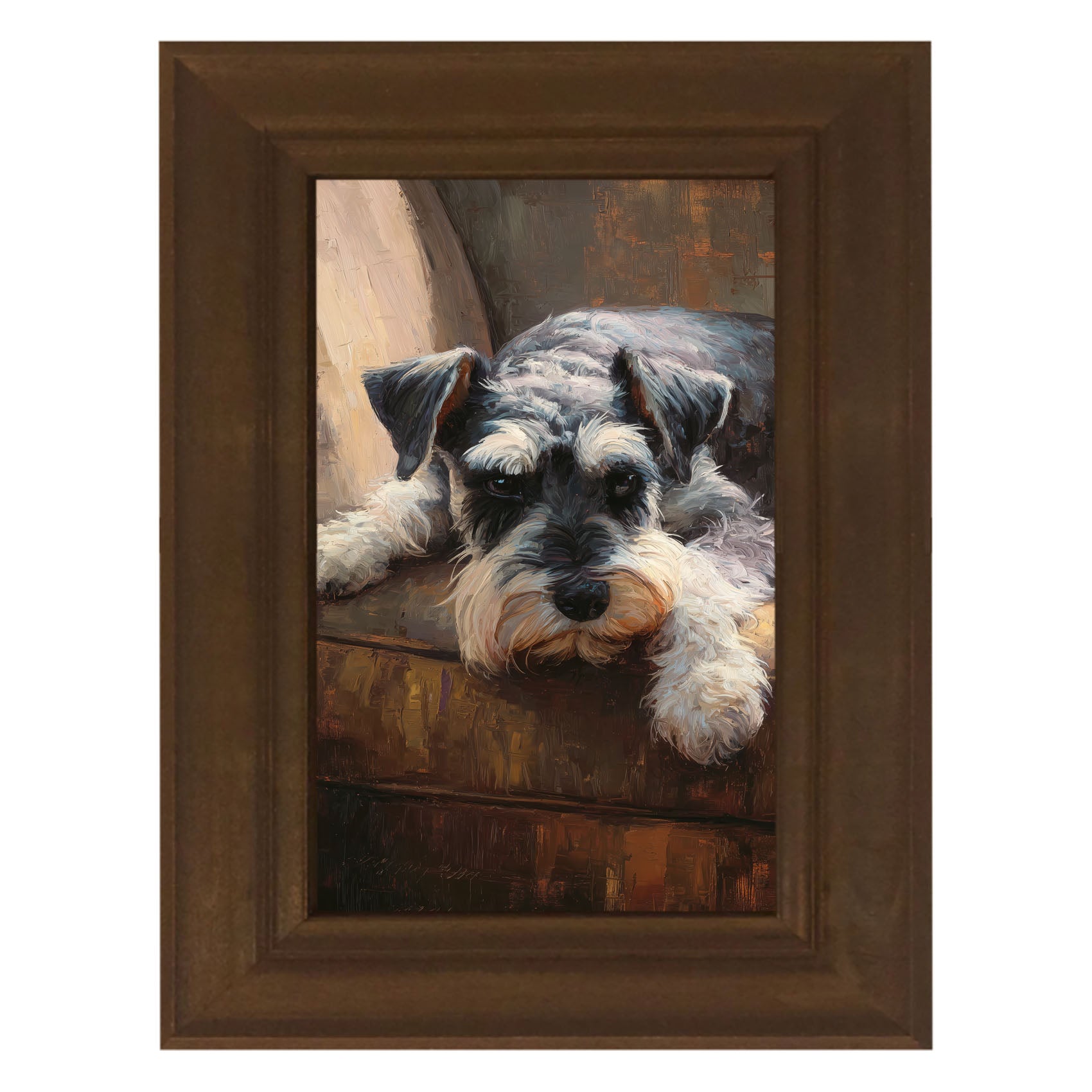 Armchair with Mini Schnauzer Dog