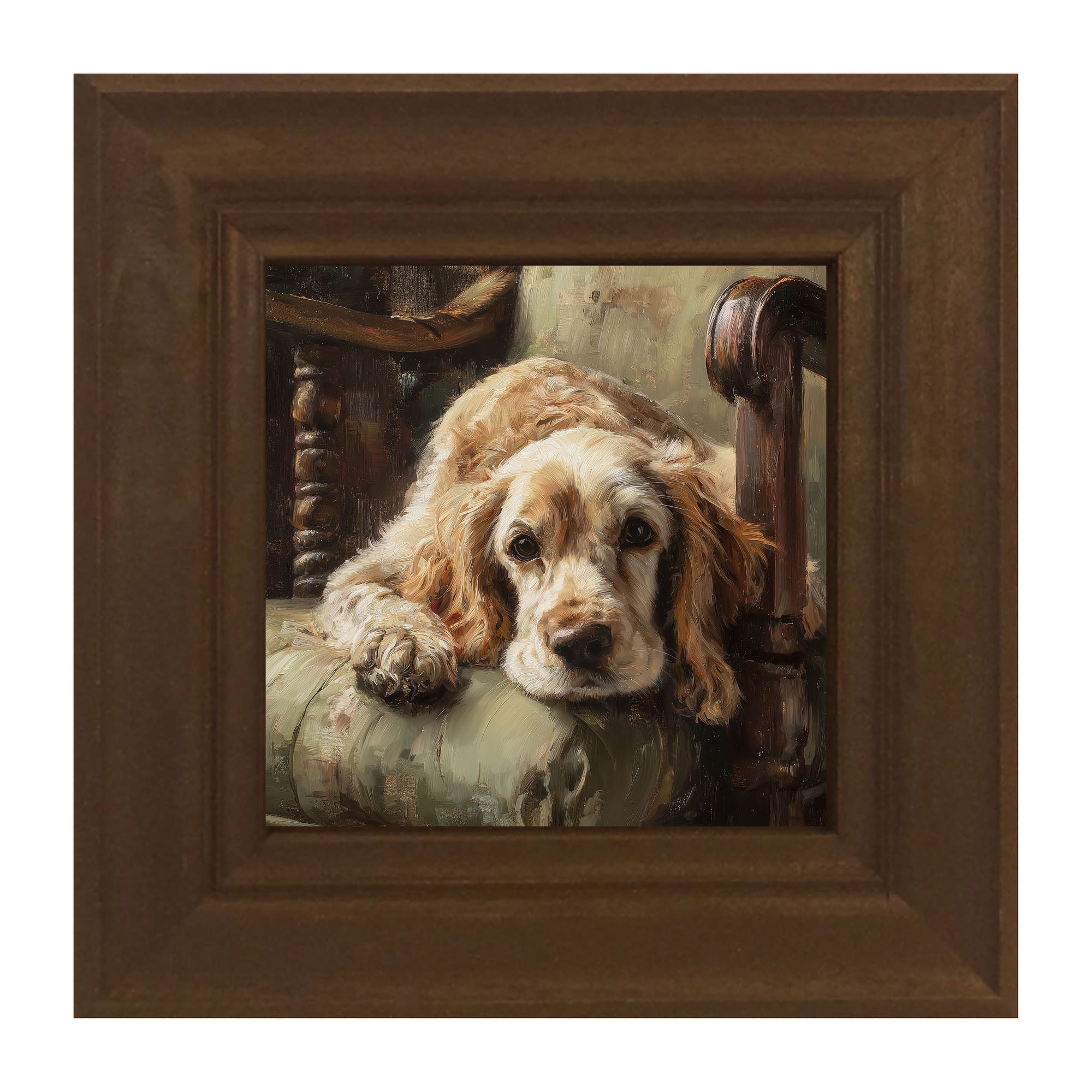 Armchair with Cocker Spaniel Dog
