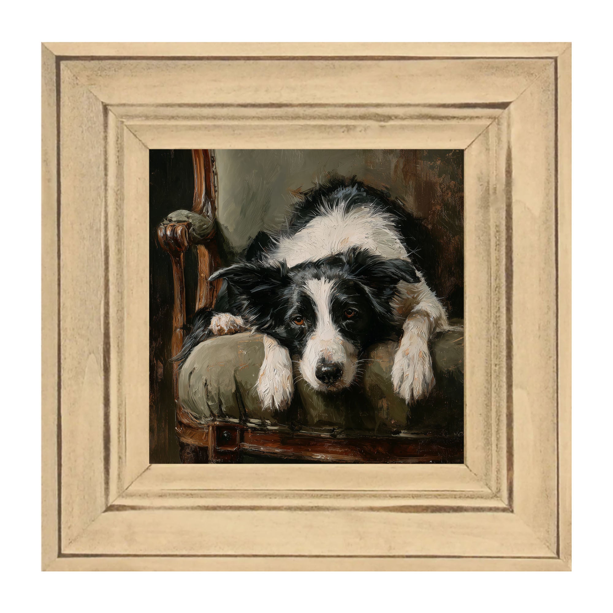 Armchair with Border Collie Dog