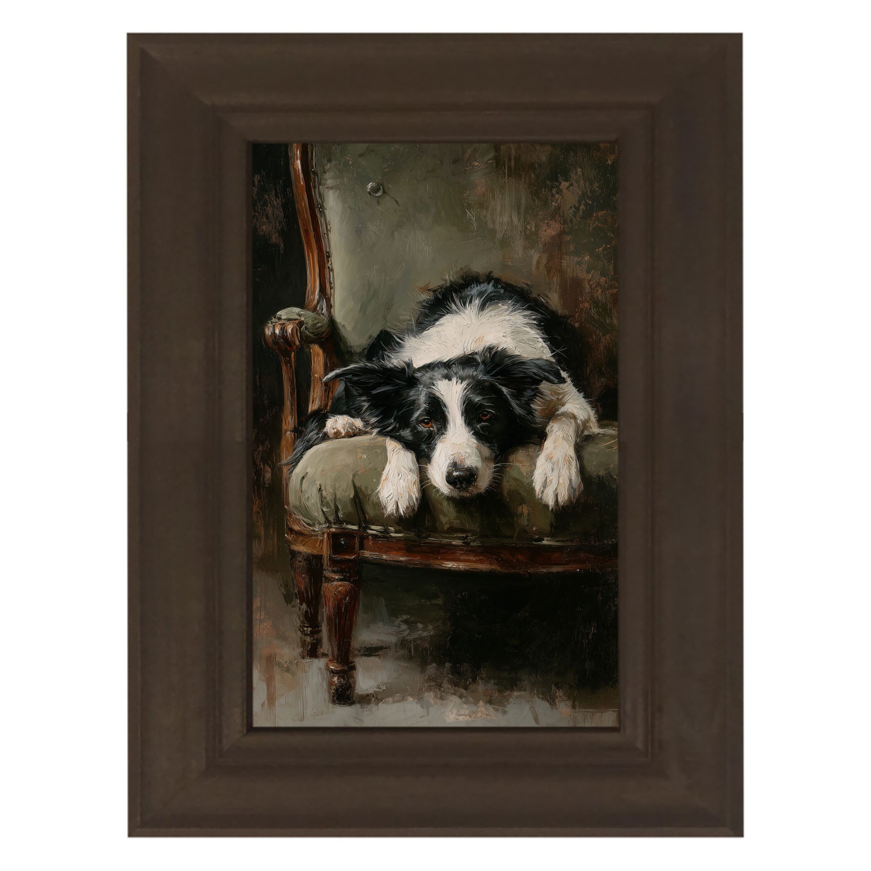 Armchair with Border Collie Dog