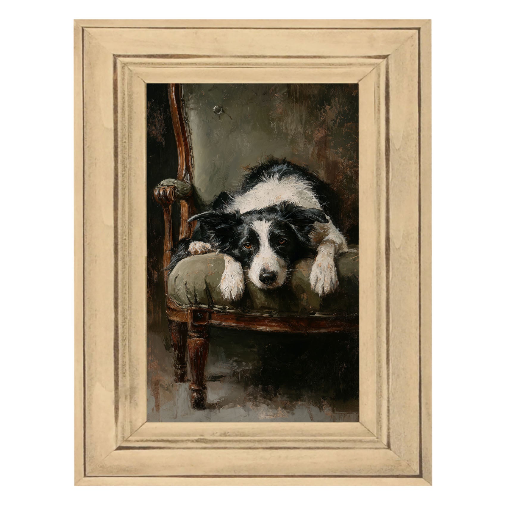 Armchair with Border Collie Dog
