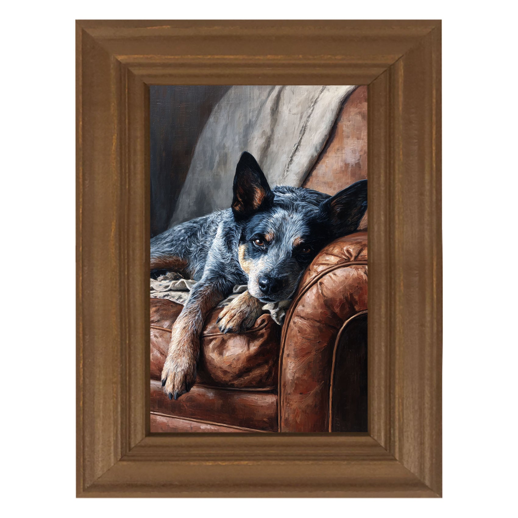 Armchair with Blue Heeler Dog