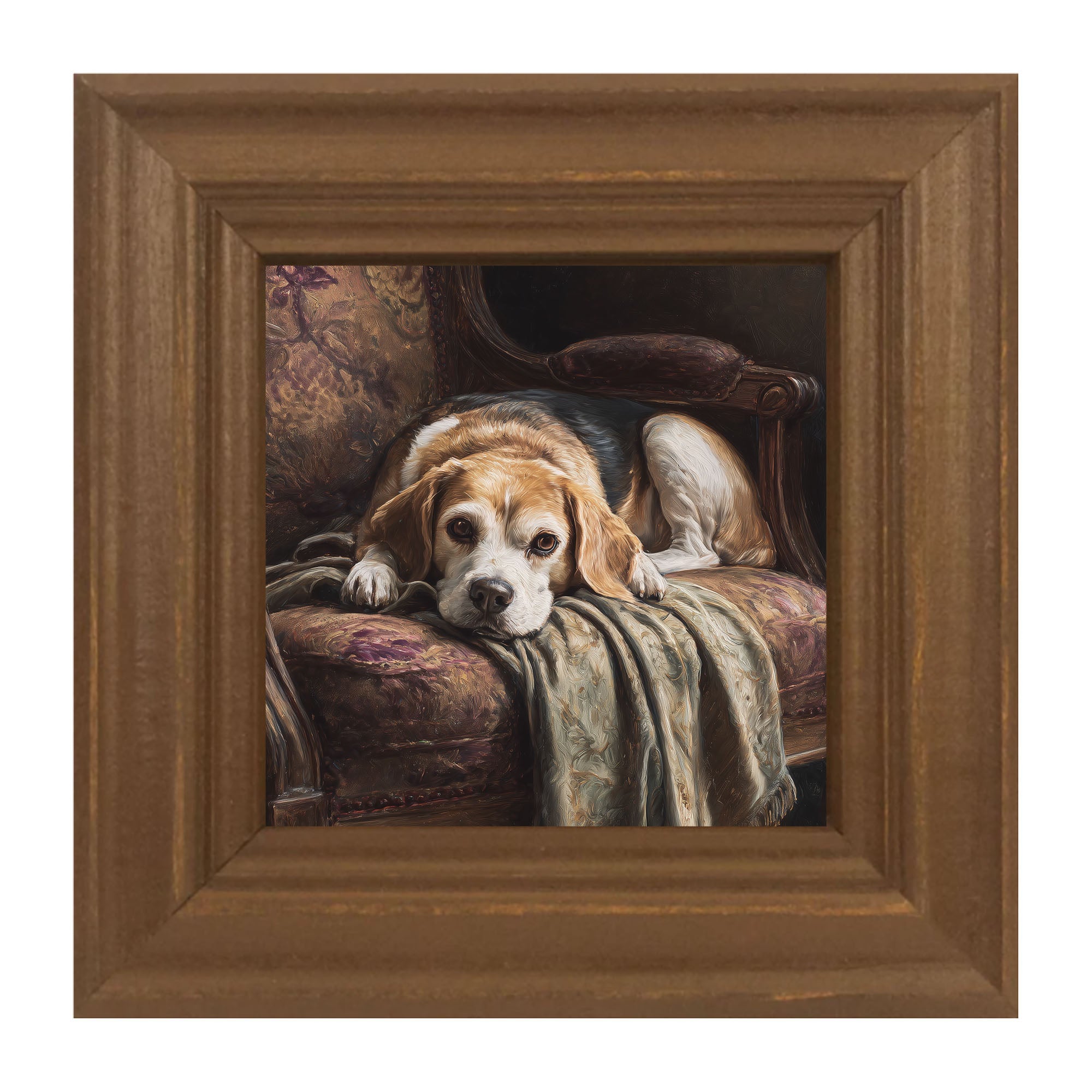 Armchair with Beagle Dog