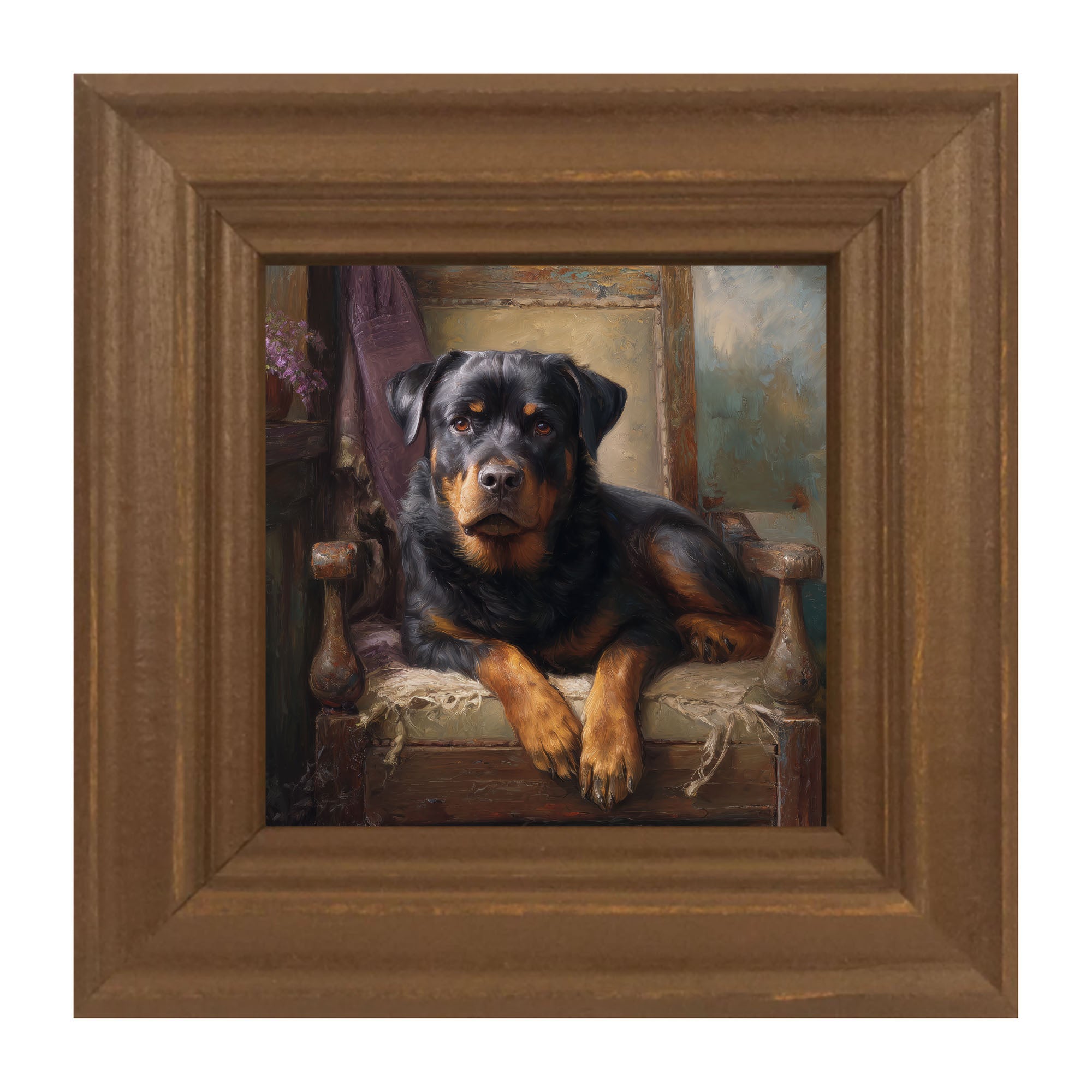 Armchair with Rottweiler Dog