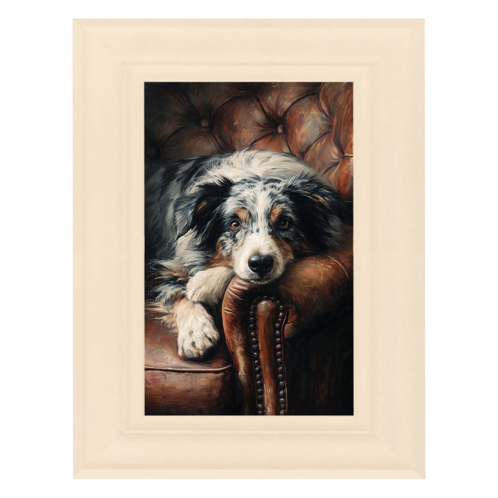 Armchair with Australian Shephard Dog