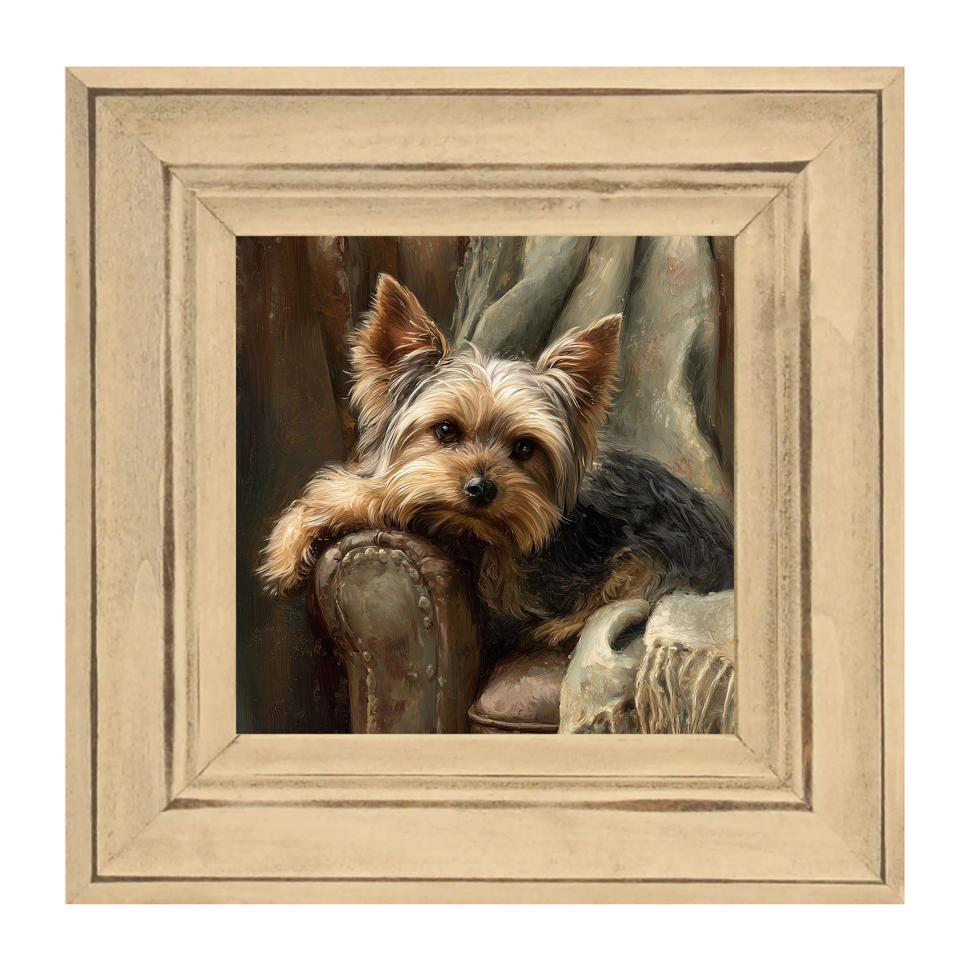 Armchair with Yorkshire Terrier Dog