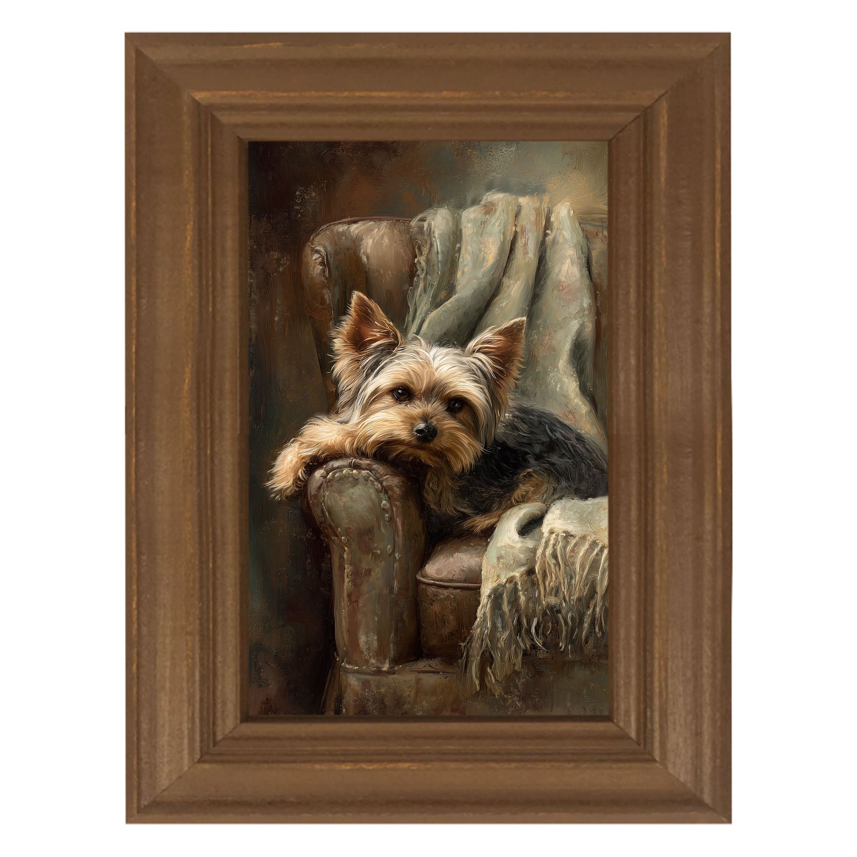 Armchair with Yorkshire Terrier Dog