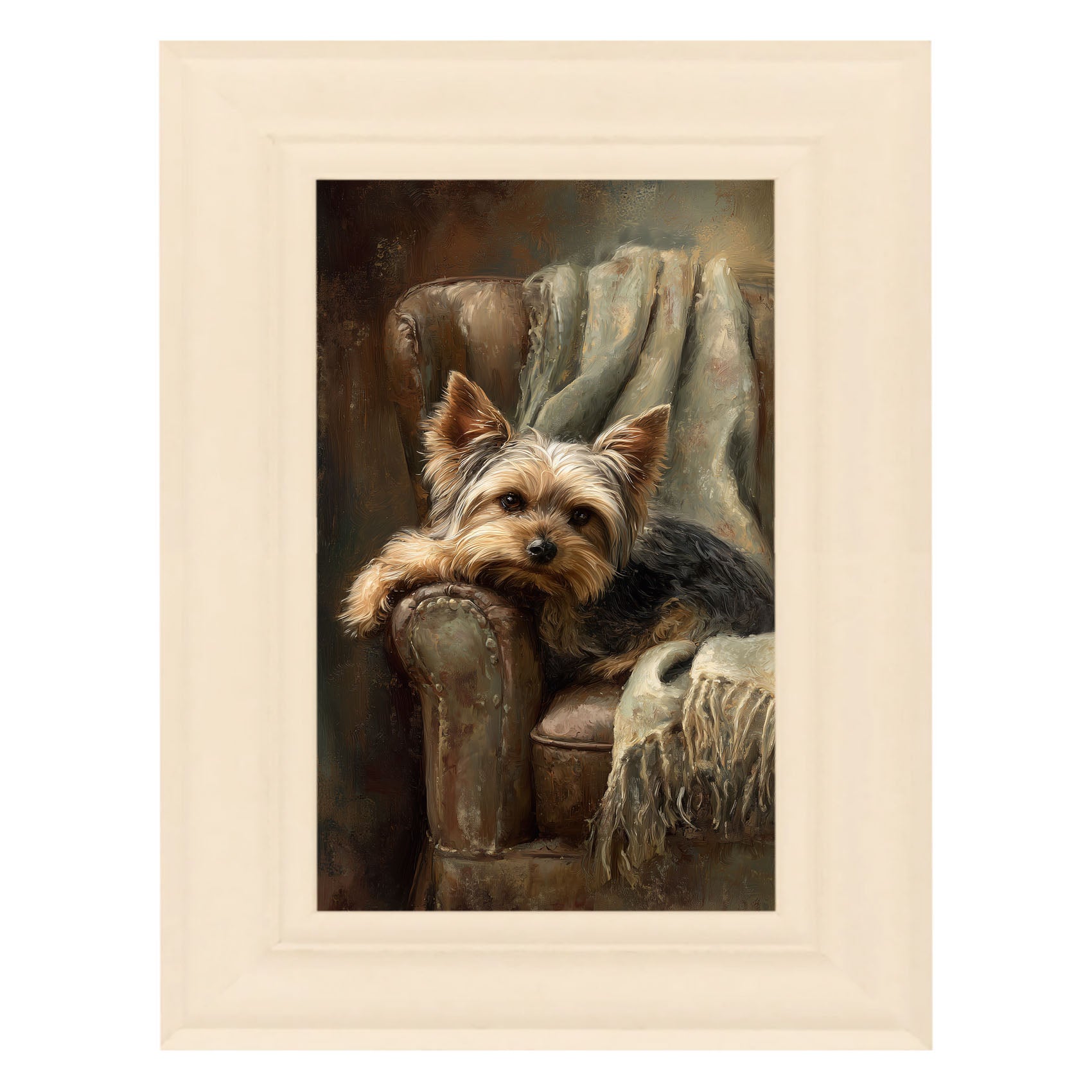 Armchair with Yorkshire Terrier Dog