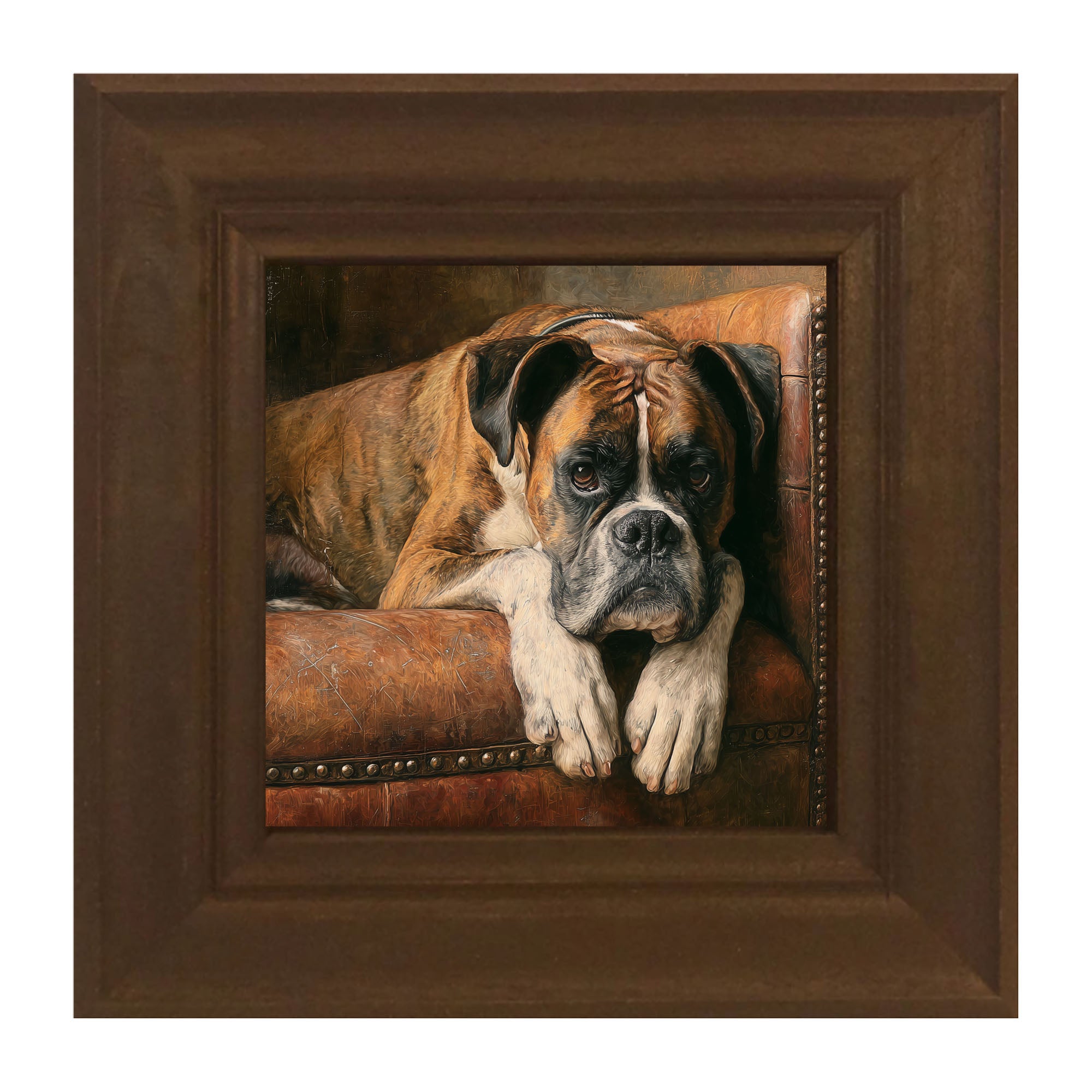 Armchair with Boxer Dog