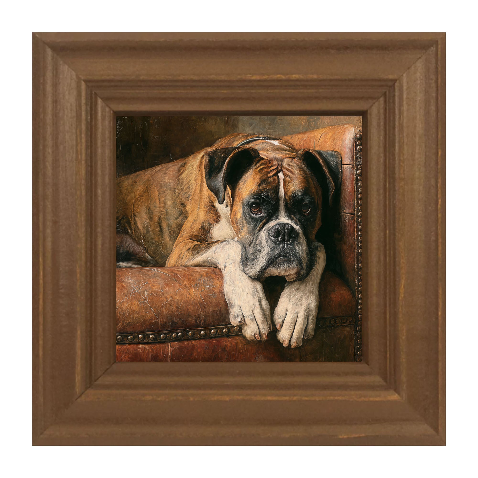Armchair with Boxer Dog
