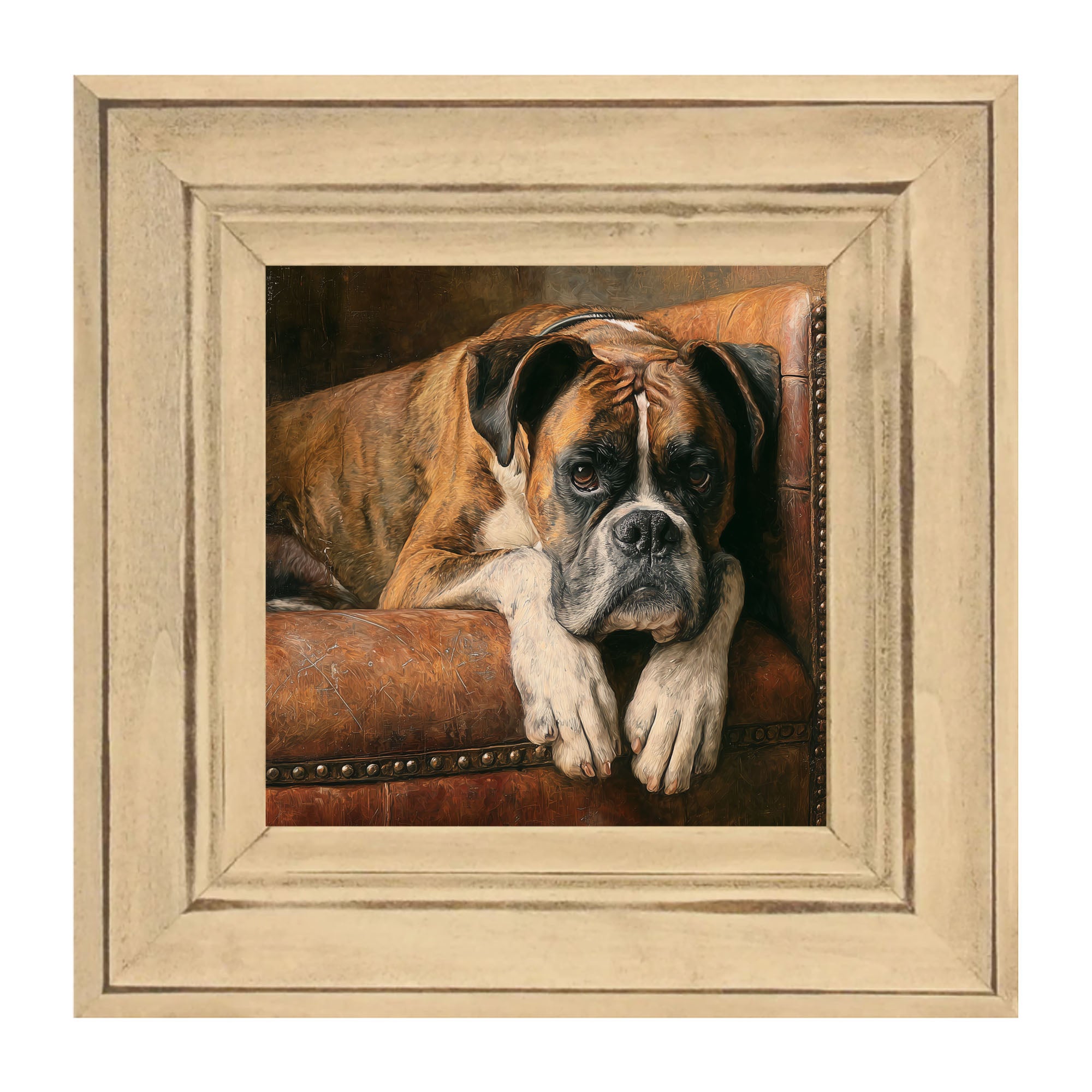 Armchair with Boxer Dog