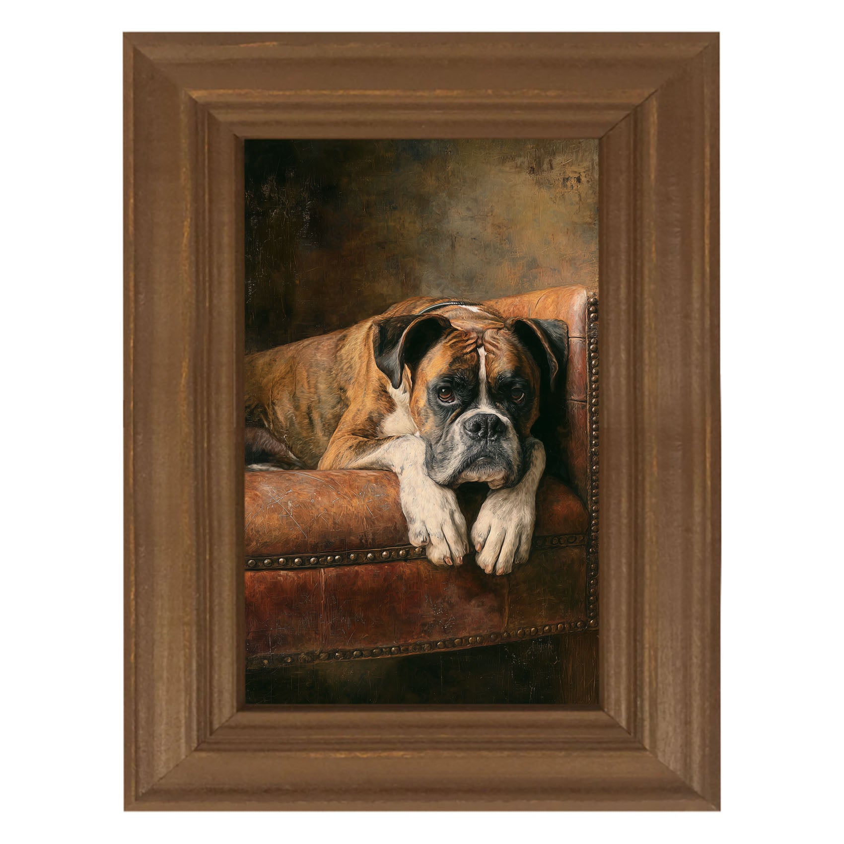 Armchair with Boxer Dog