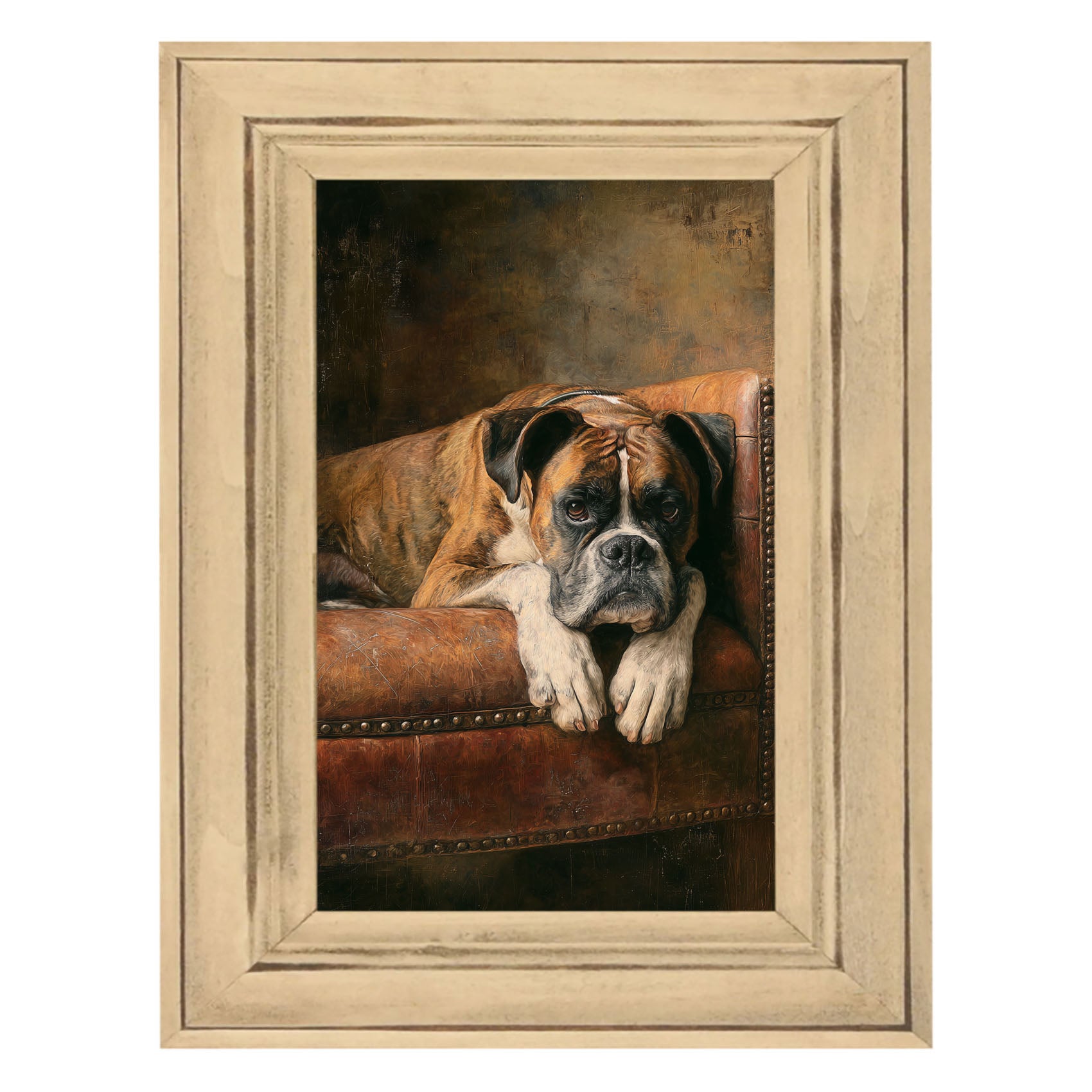 Armchair with Boxer Dog