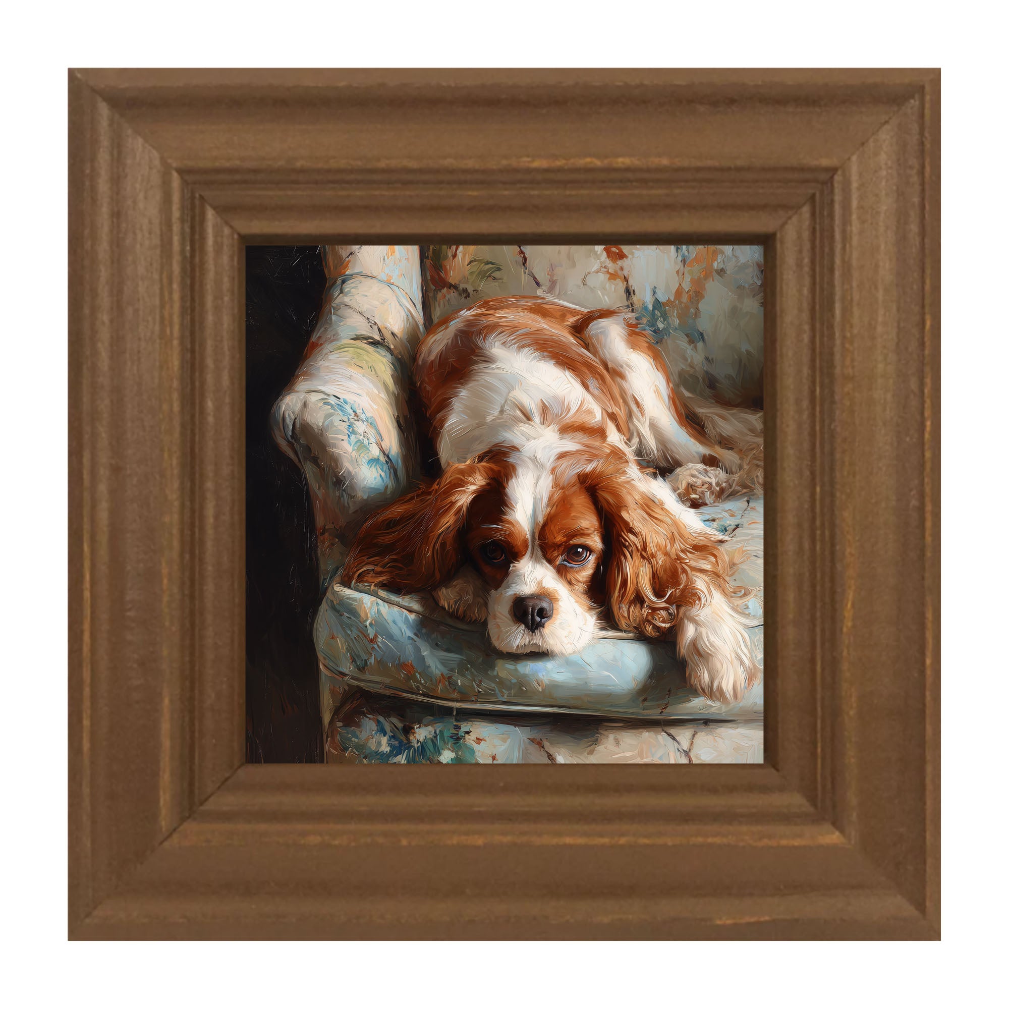 Armchair with Cavalier King Charles Spaniel