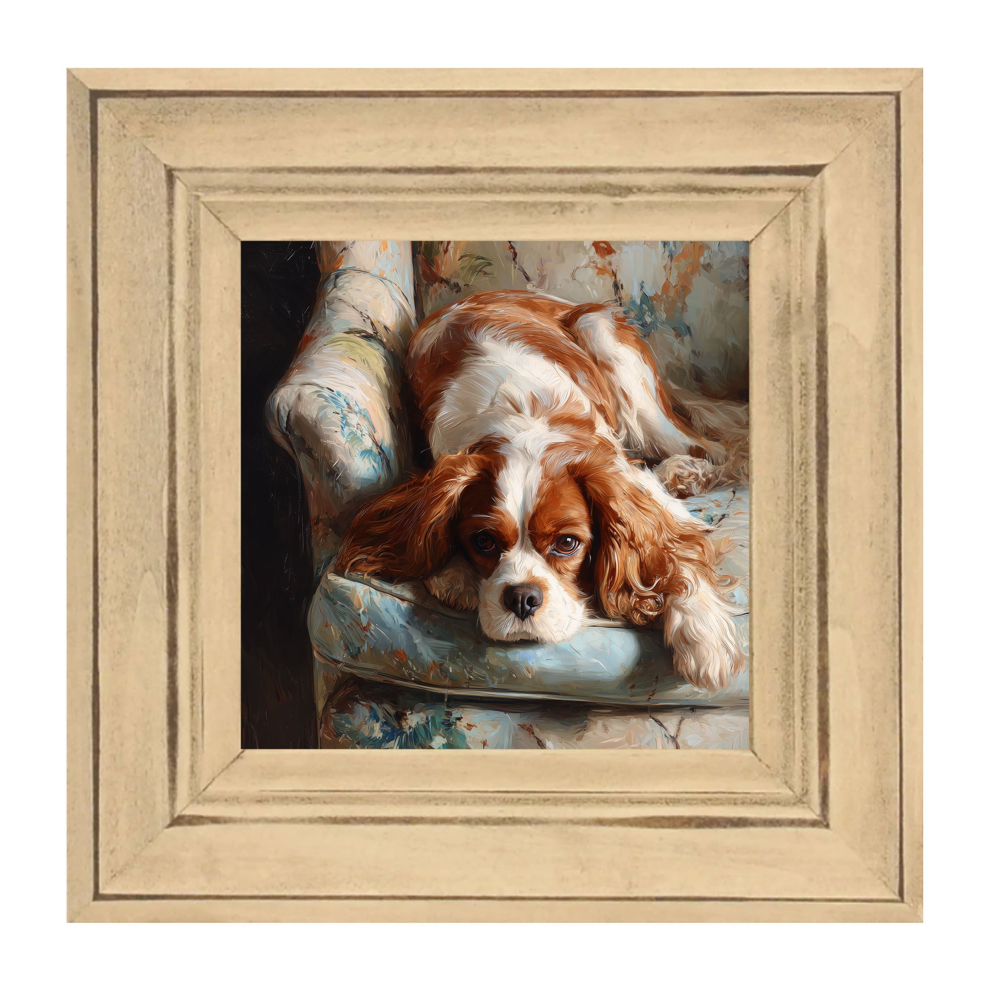 Armchair with Cavalier King Charles Spaniel