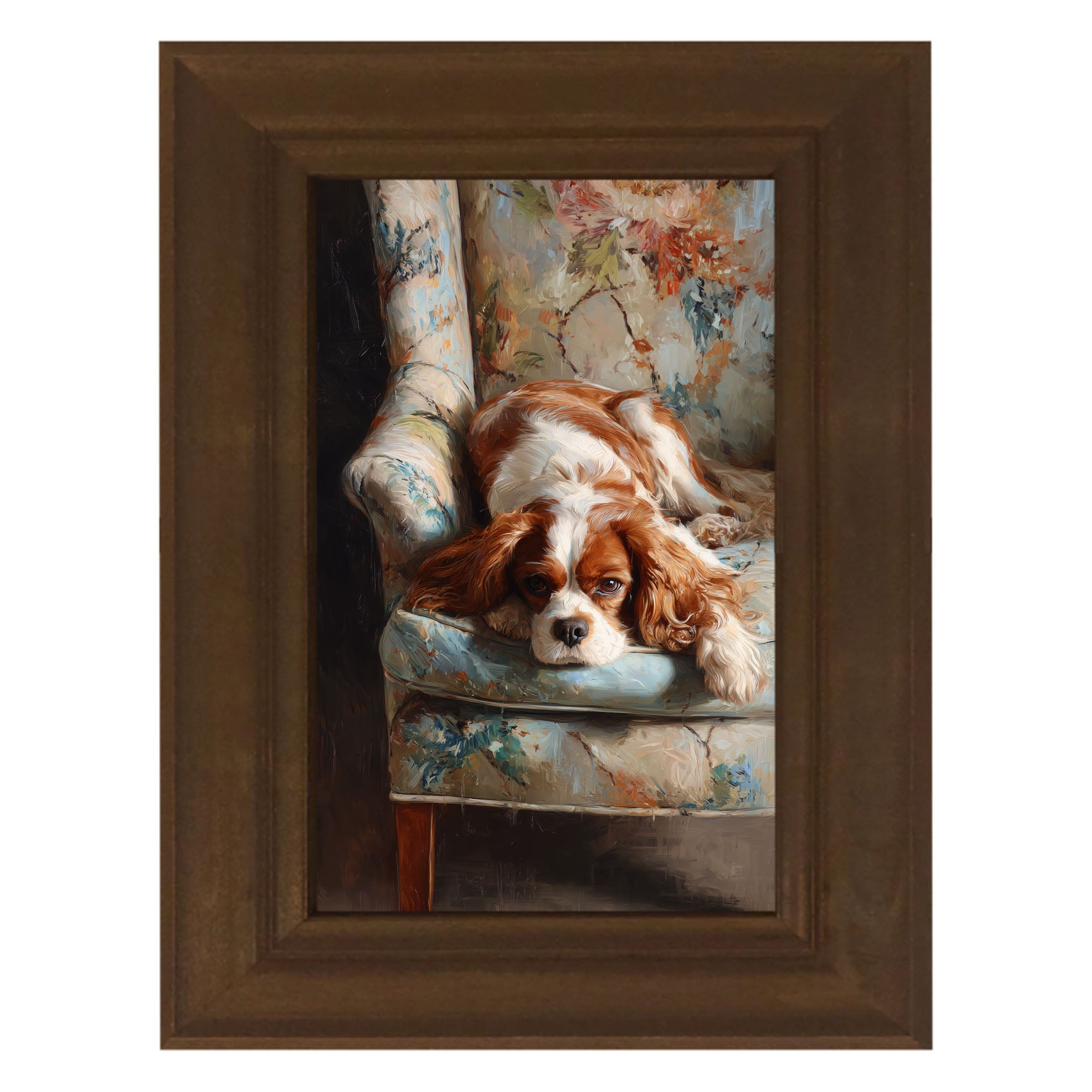 Armchair with Cavalier King Charles Spaniel