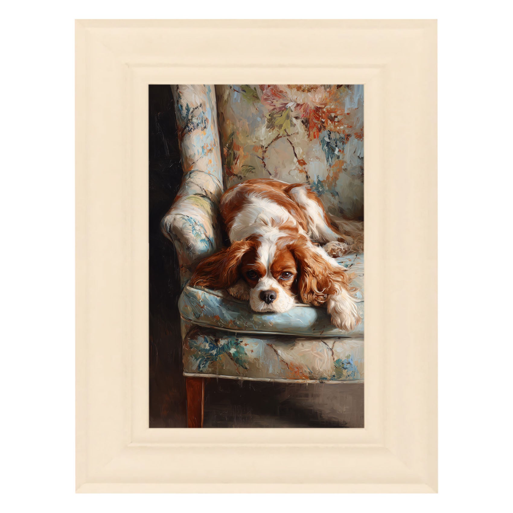 Armchair with Cavalier King Charles Spaniel