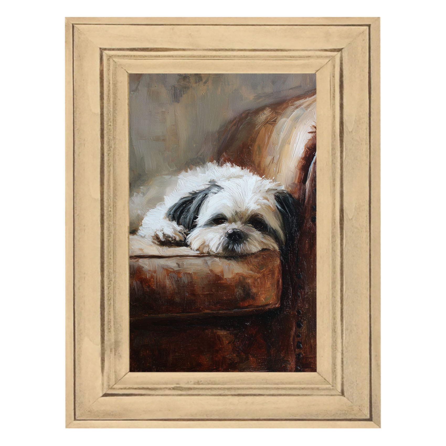 Armchair with Shih Tzu Dog