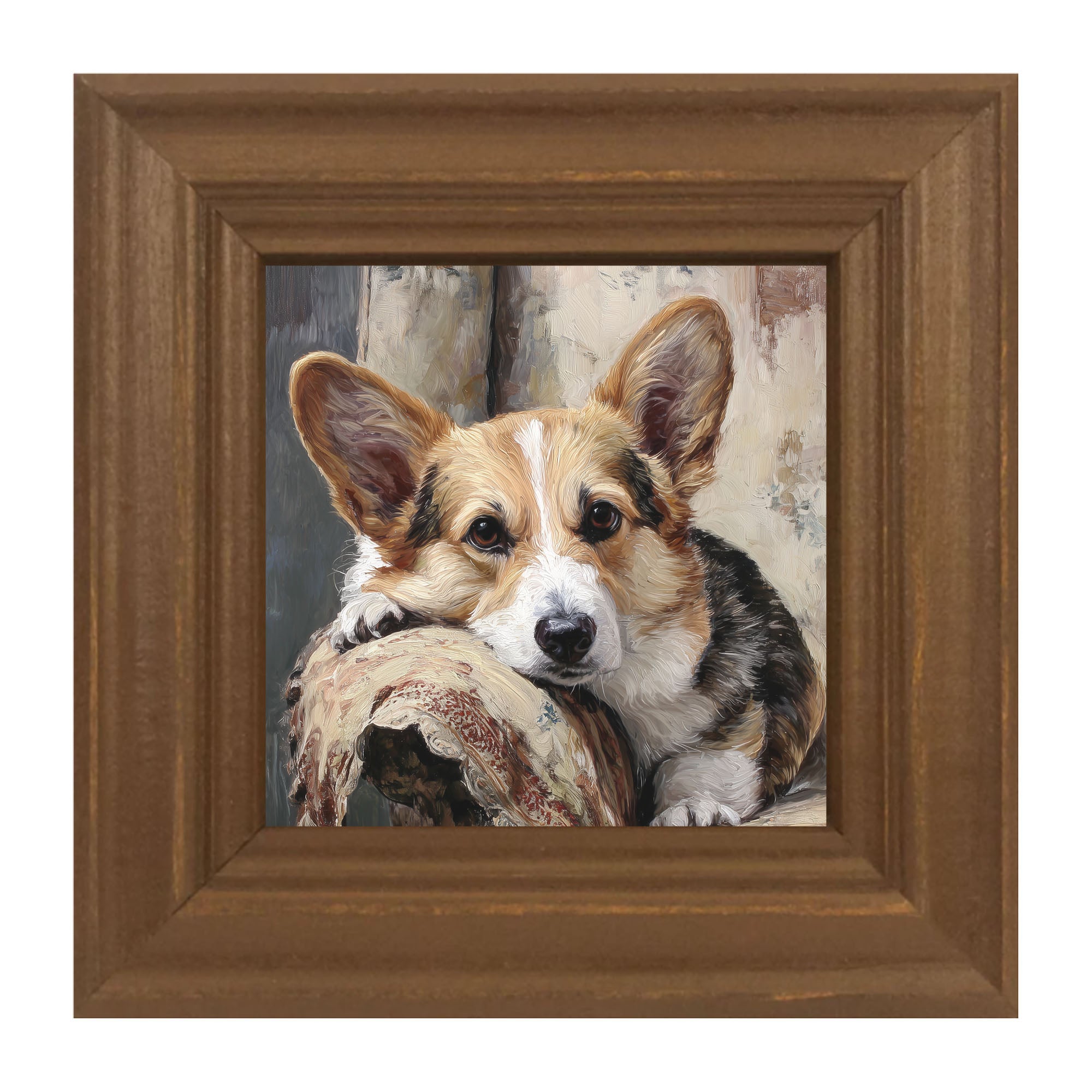 Armchair with Welsh Corgi Dog