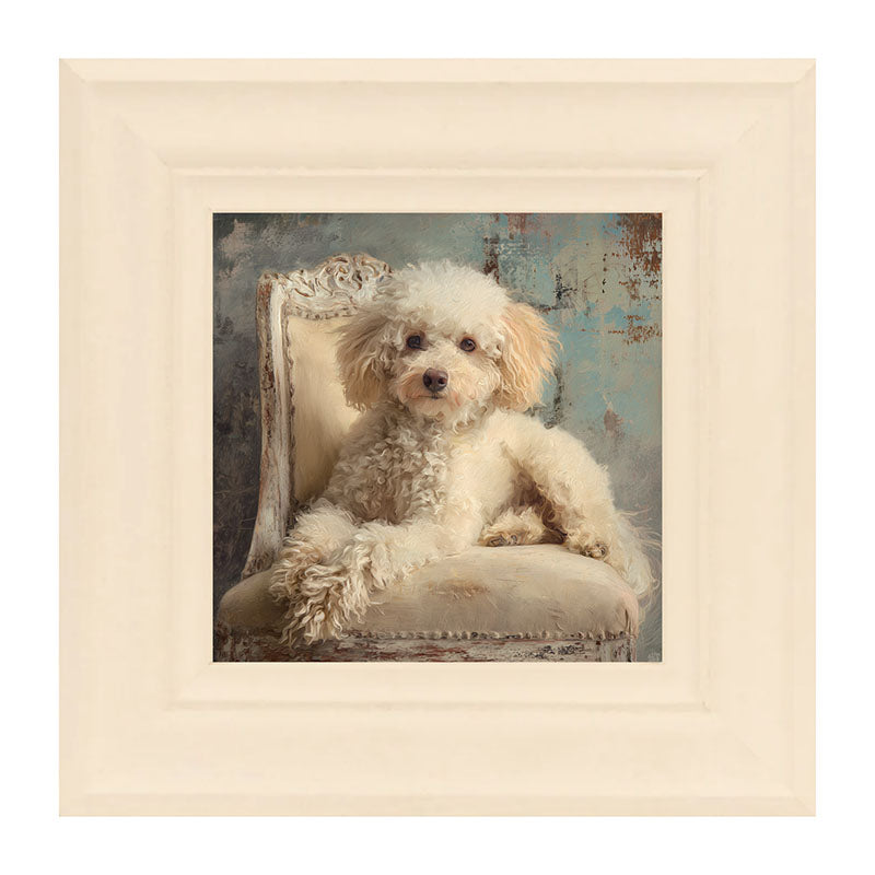 Armchair with Toy Poodle Dog