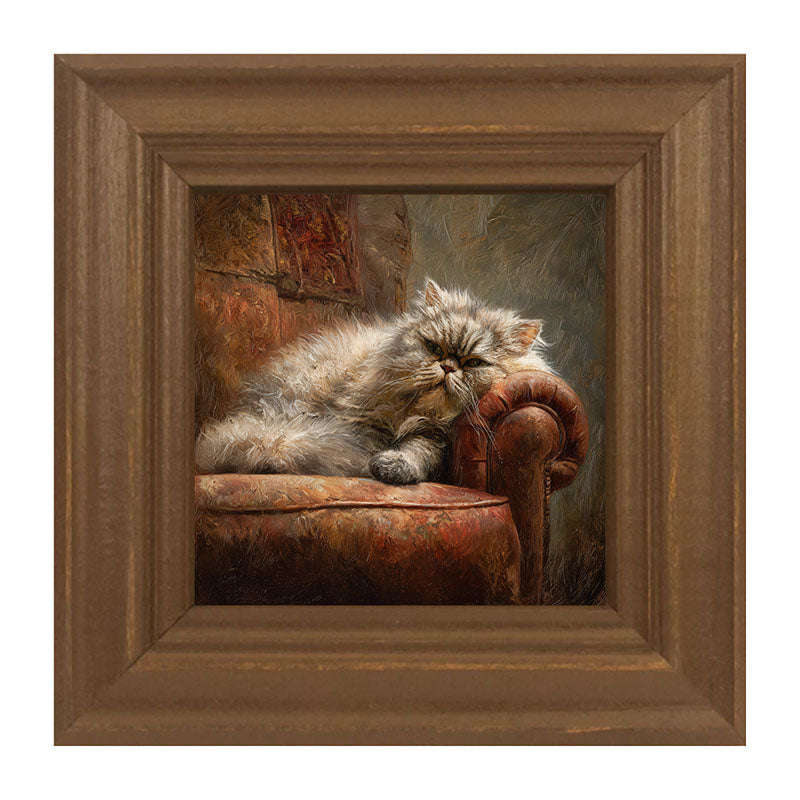 Armchair with Lounging Persian Cat