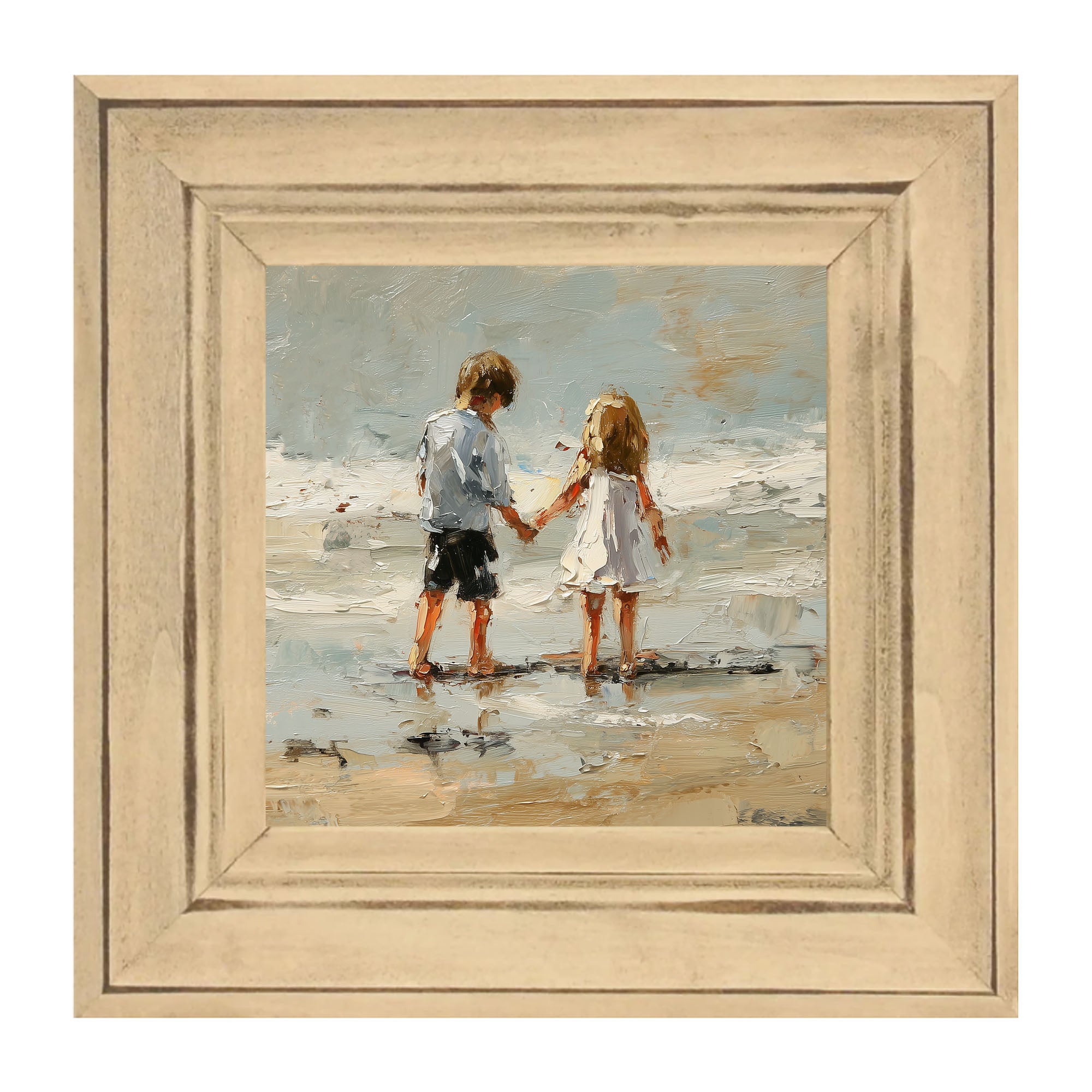 Children walking along Beach