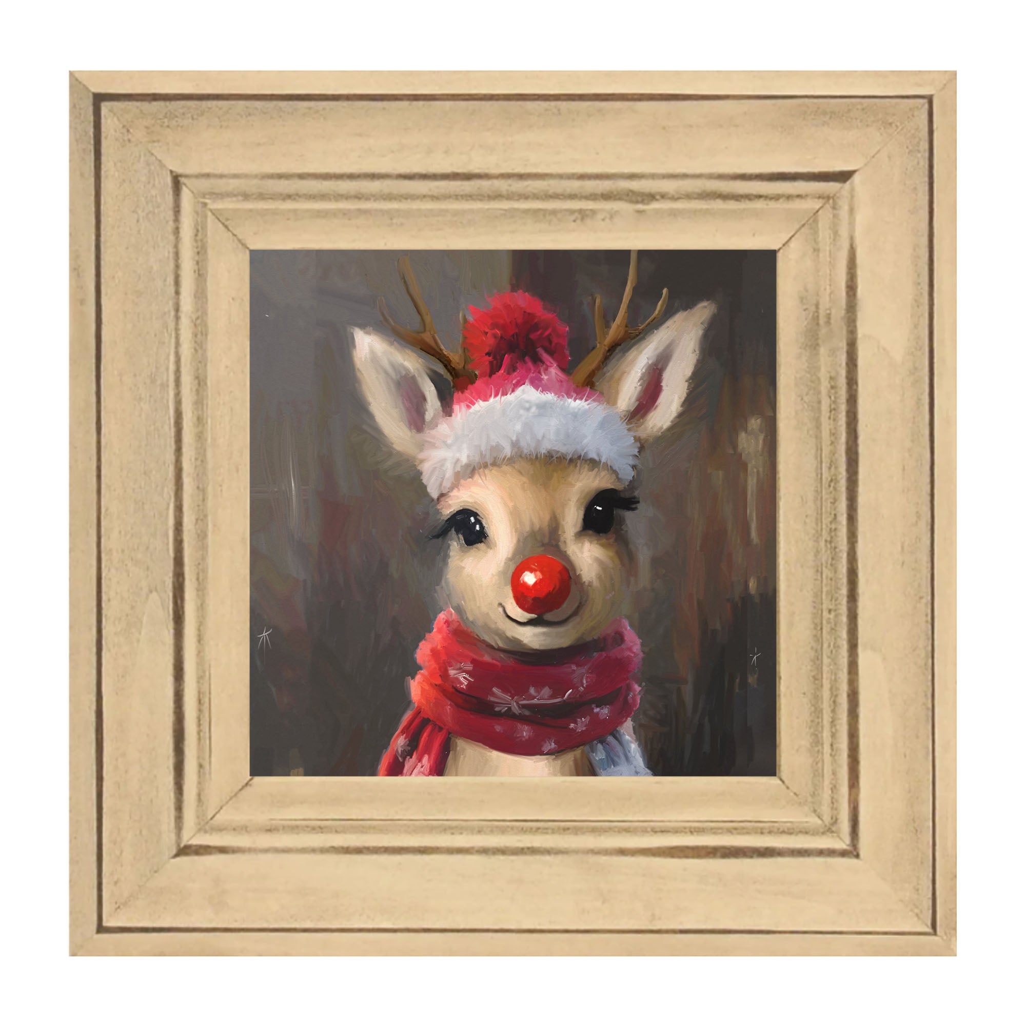 The red nosed reindeer in winter