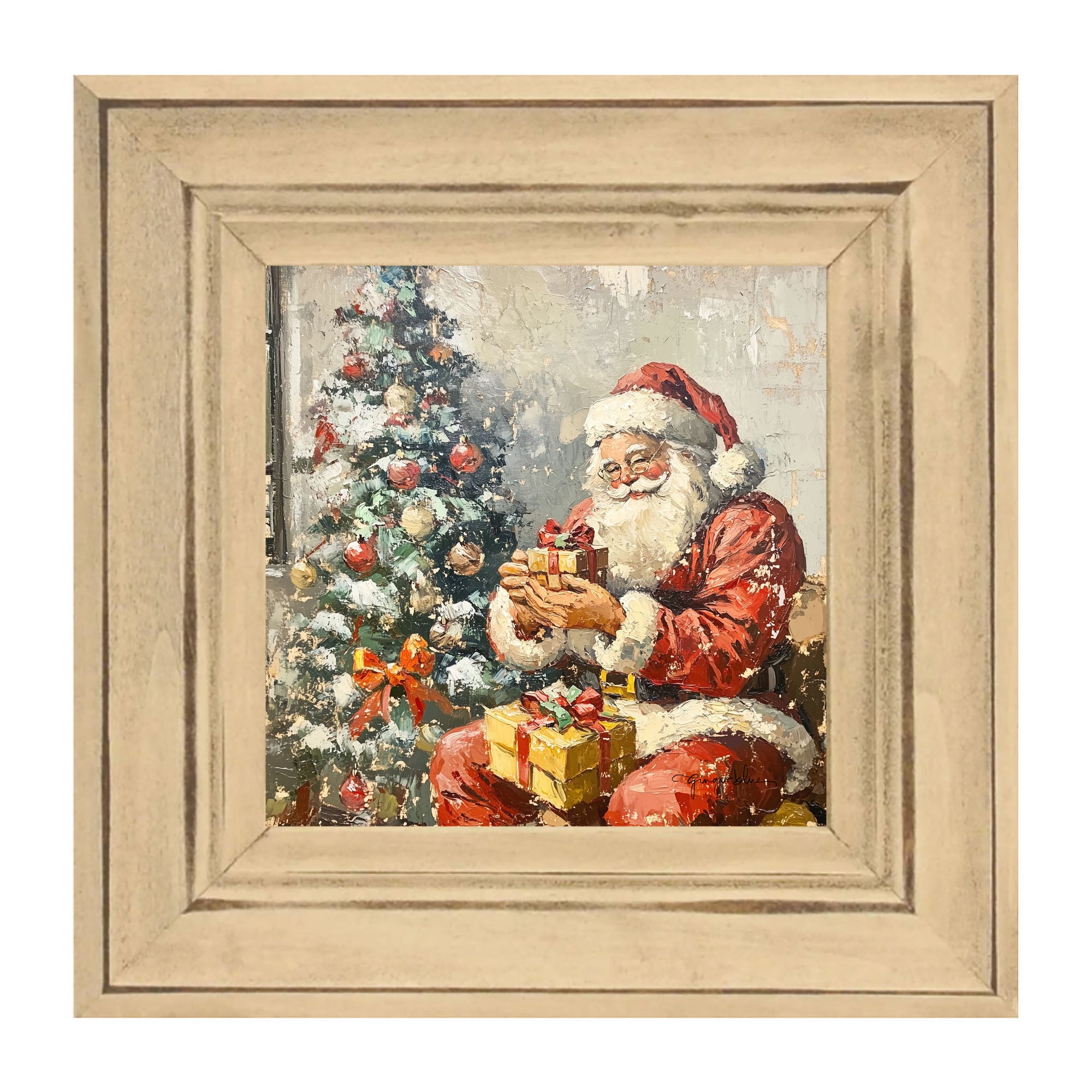 Santa Placing Presents under the Tree