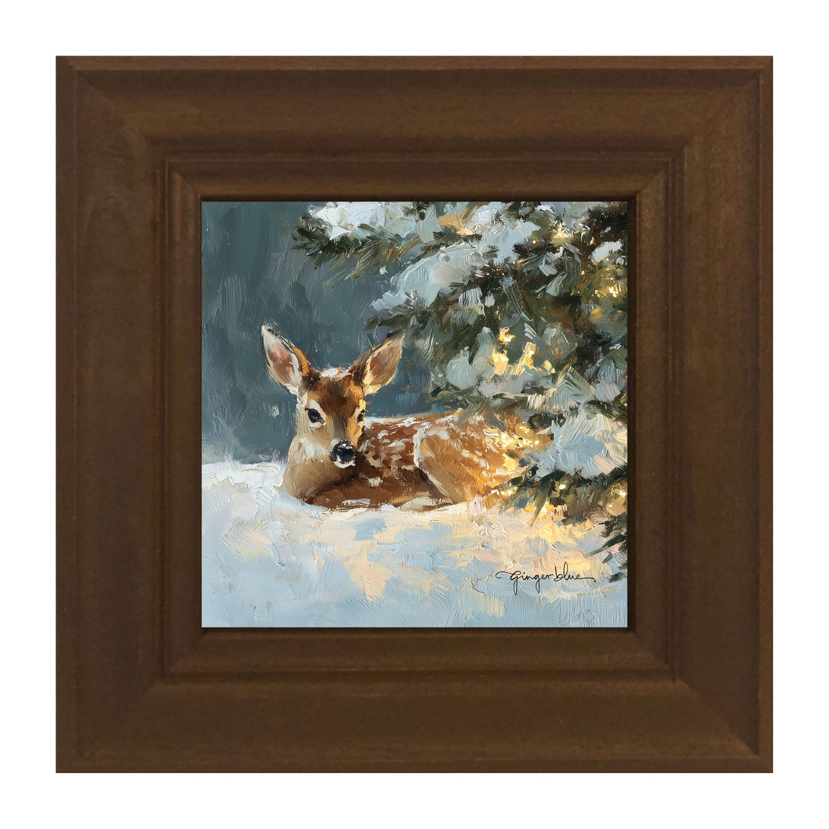 Deer resting near Pine Tree