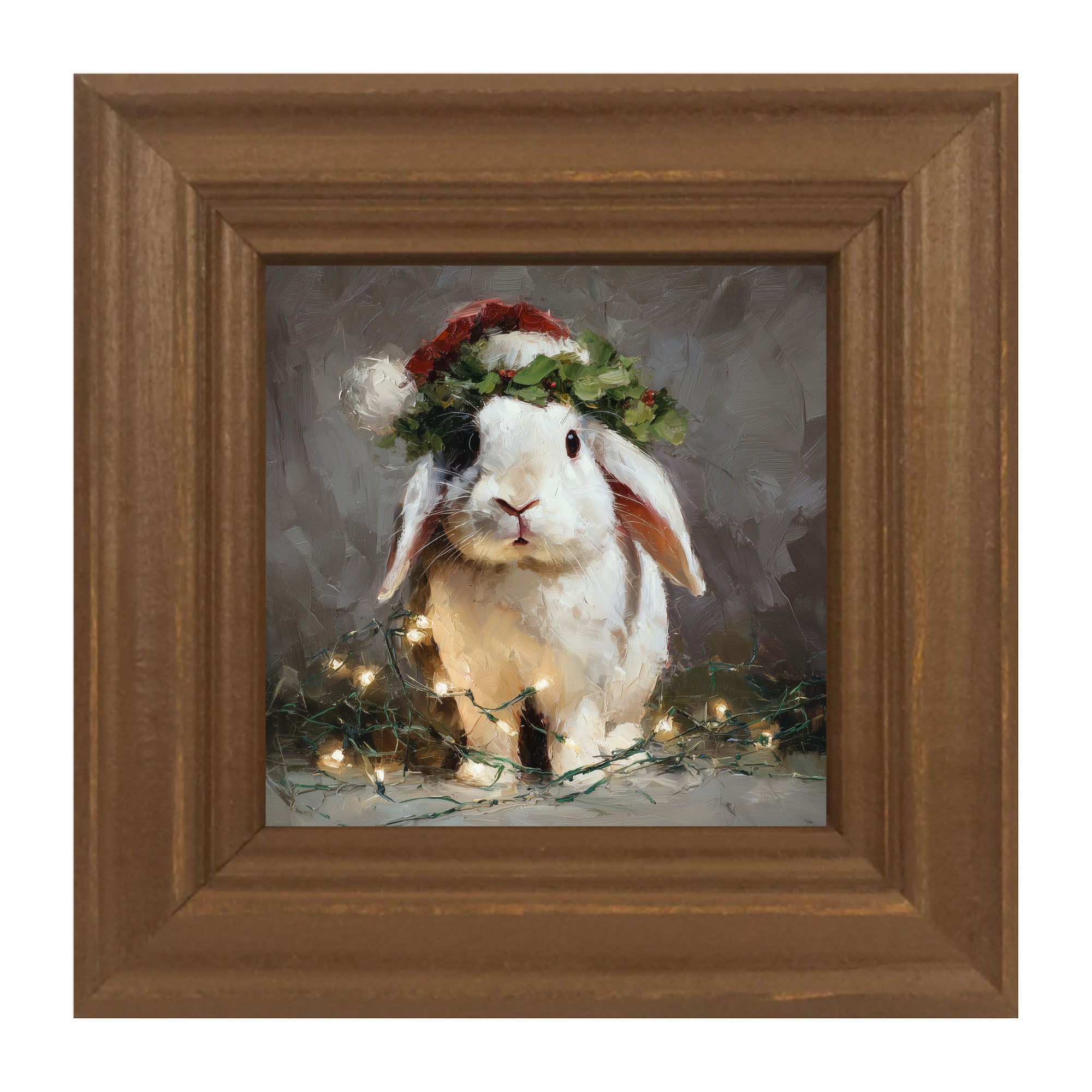 Christmas Lights with White Bunny