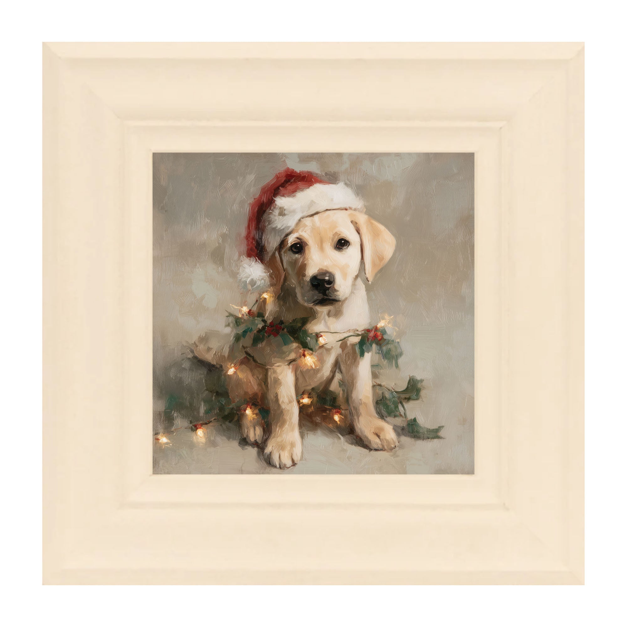 Christmas Lights with Labrador