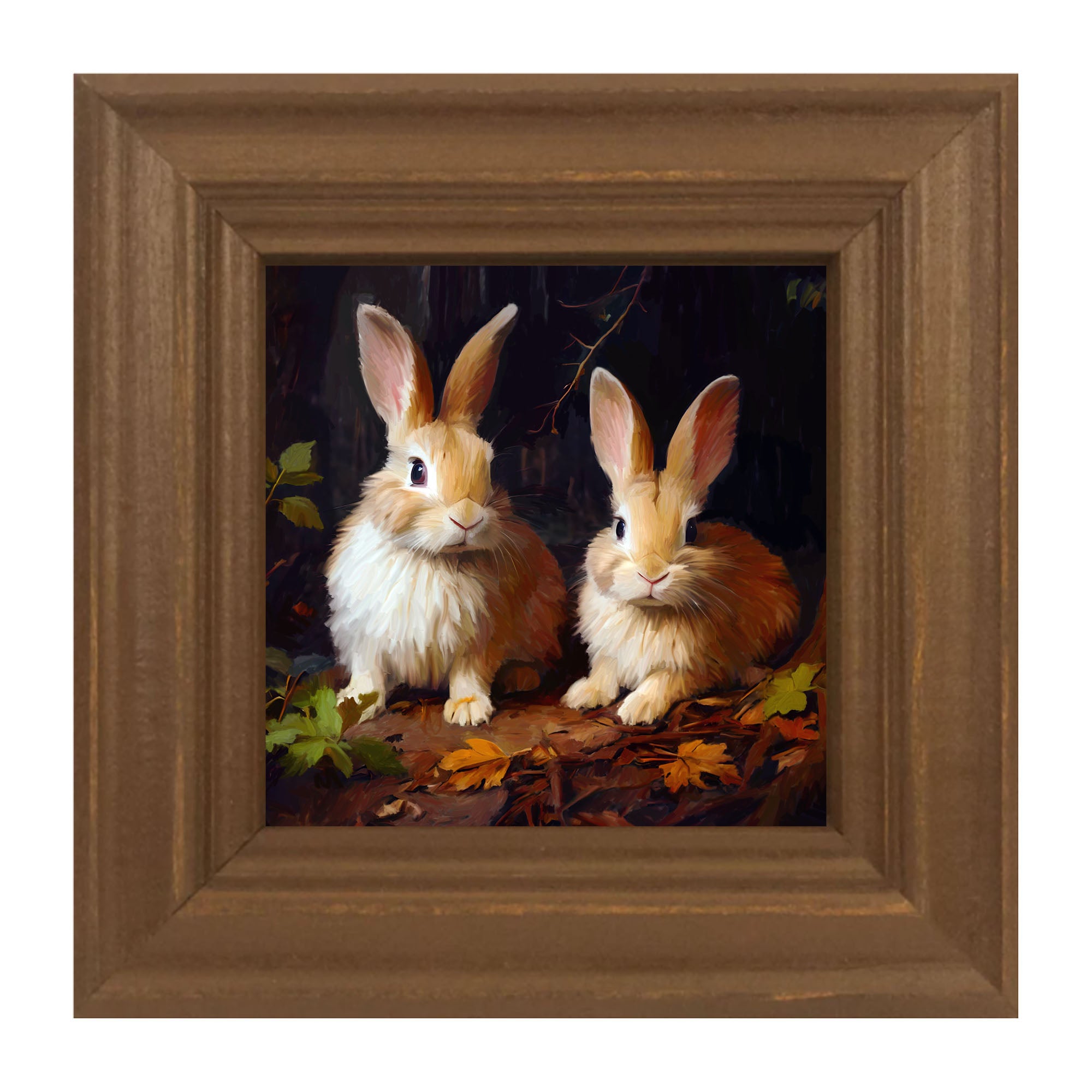 Bunnies with leaves