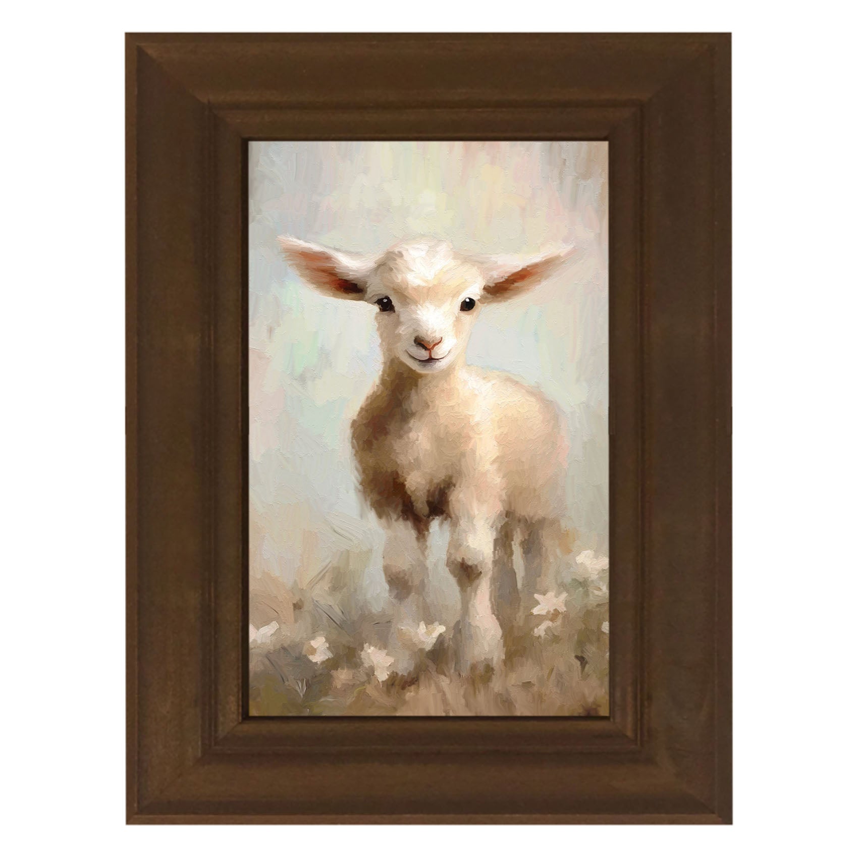 Little Lamb Running Through Flowers