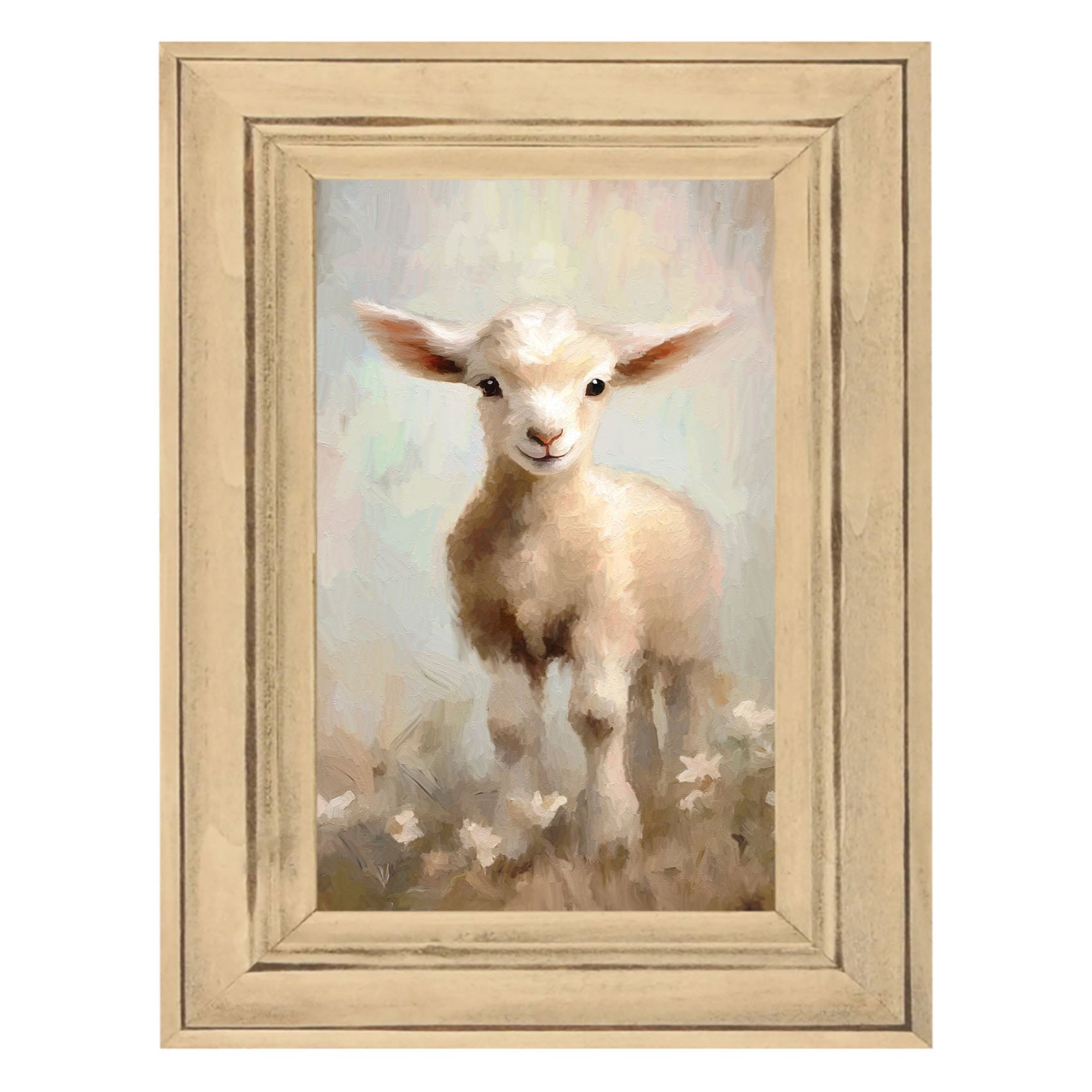 Little Lamb Running Through Flowers