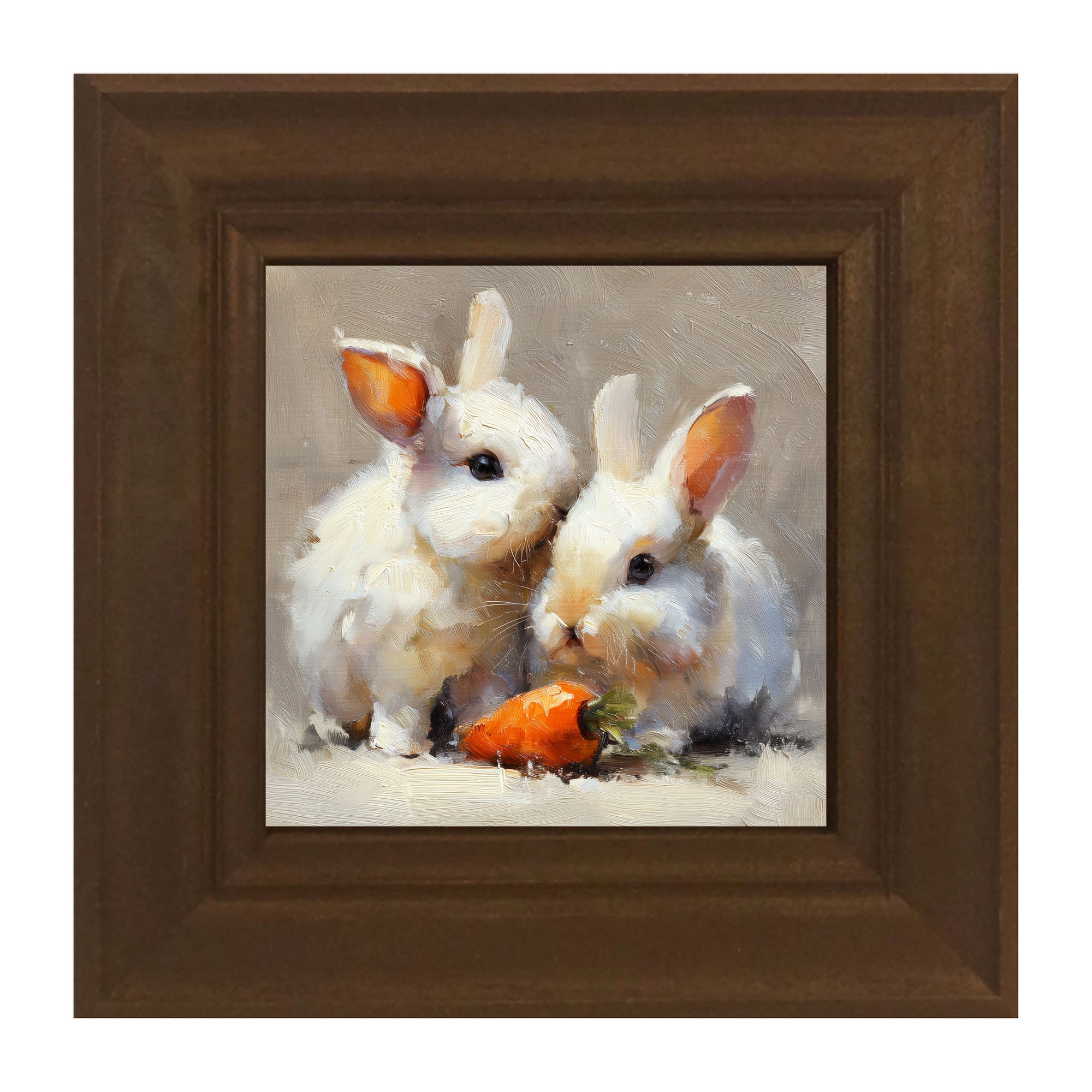 Two Bunnies with Carrot