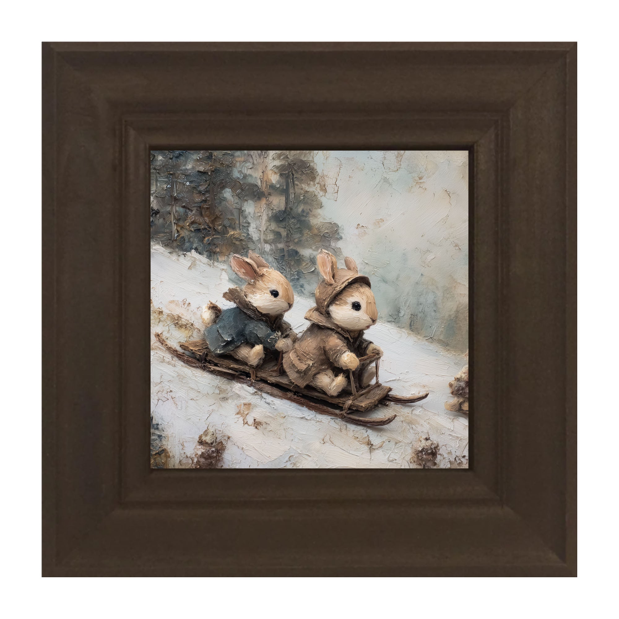 Bunnies Sledding