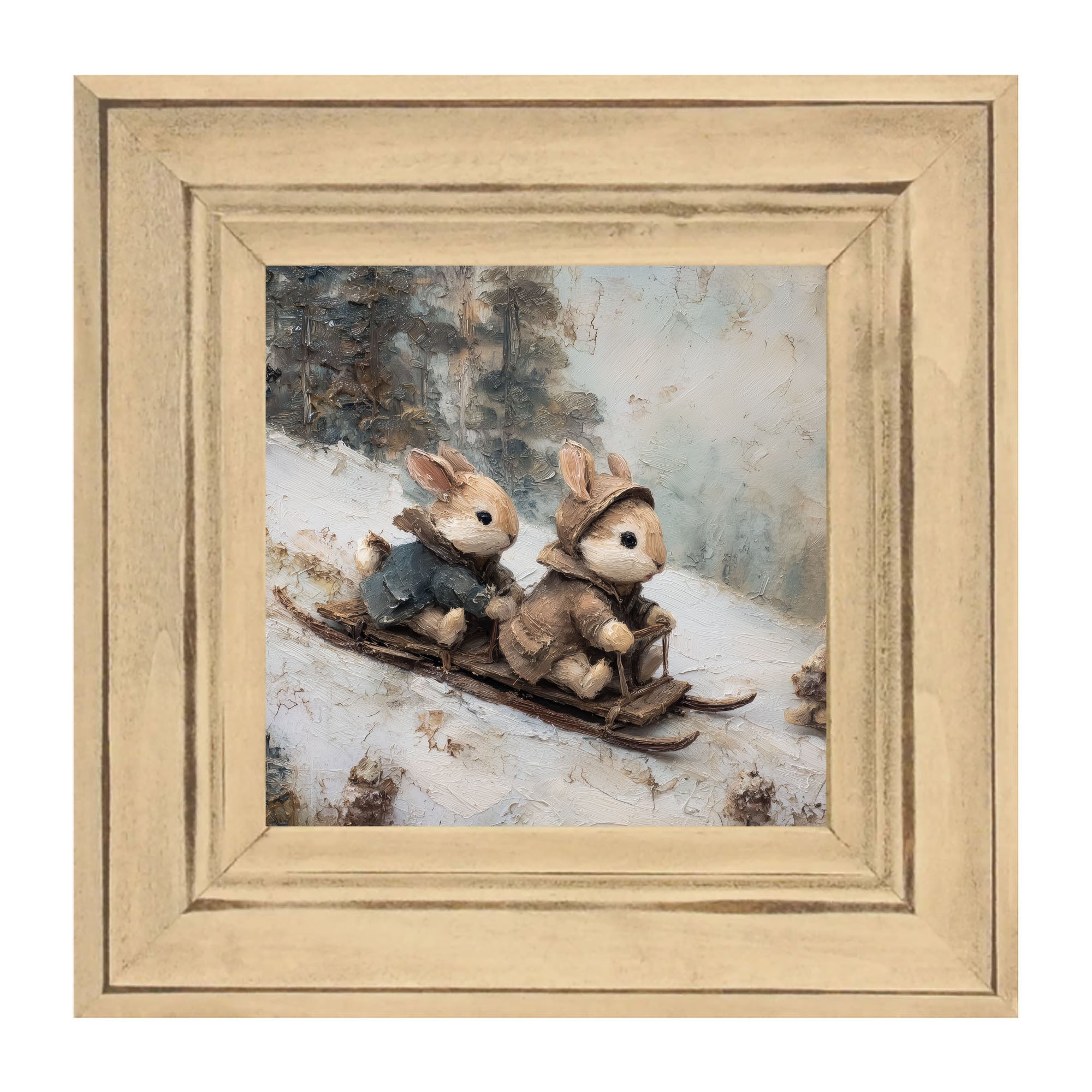 Bunnies Sledding