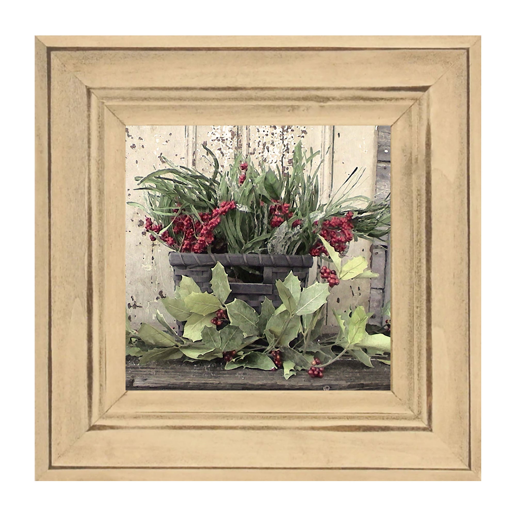 Berry Basket with Holly