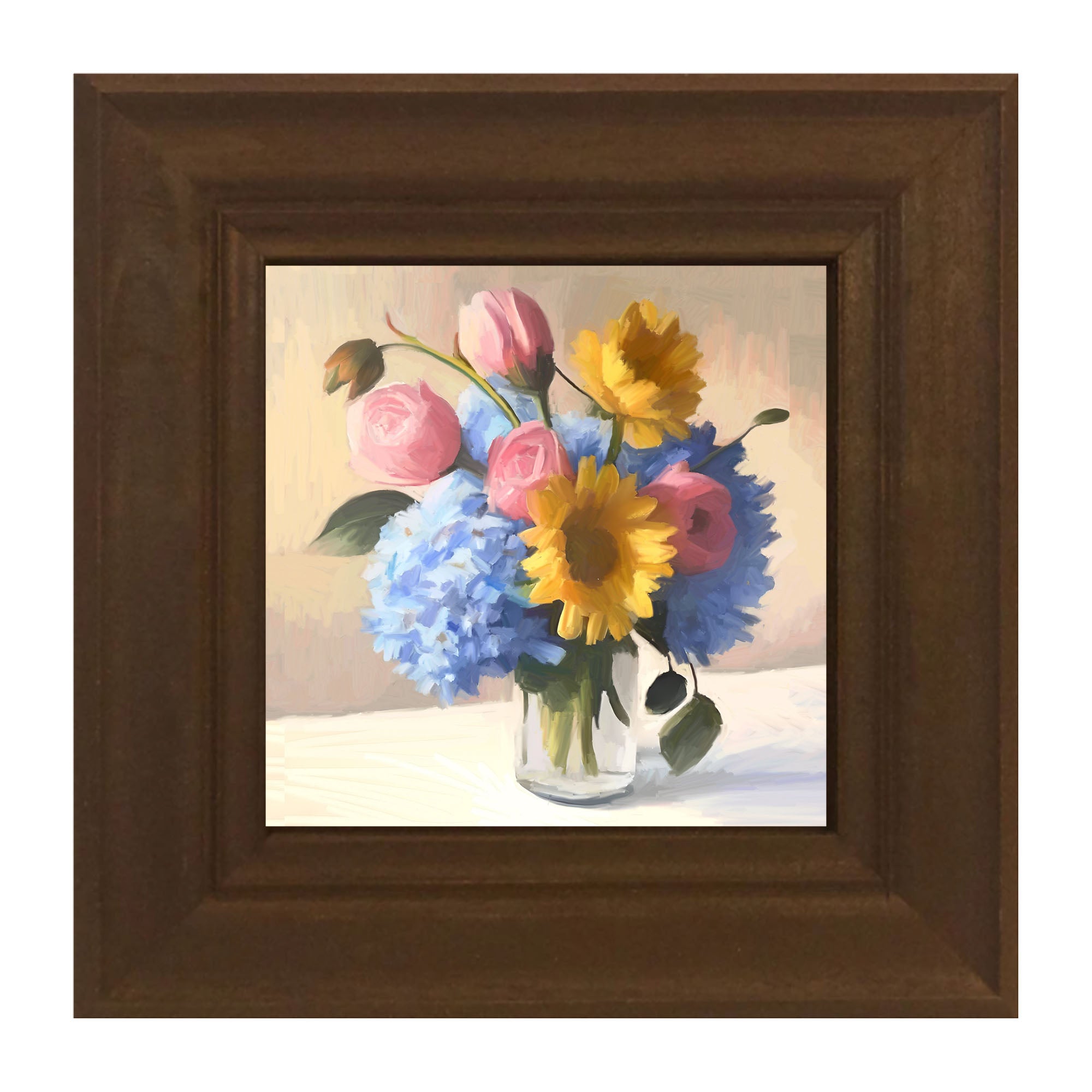 Glass Vase Overflowing with flowers